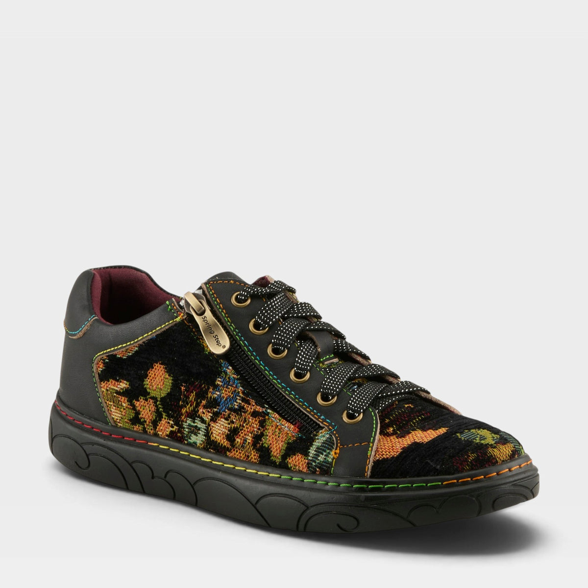L'Artiste DANLI-FAB SNEAKER SHOE in BLACK MULTI, front view
