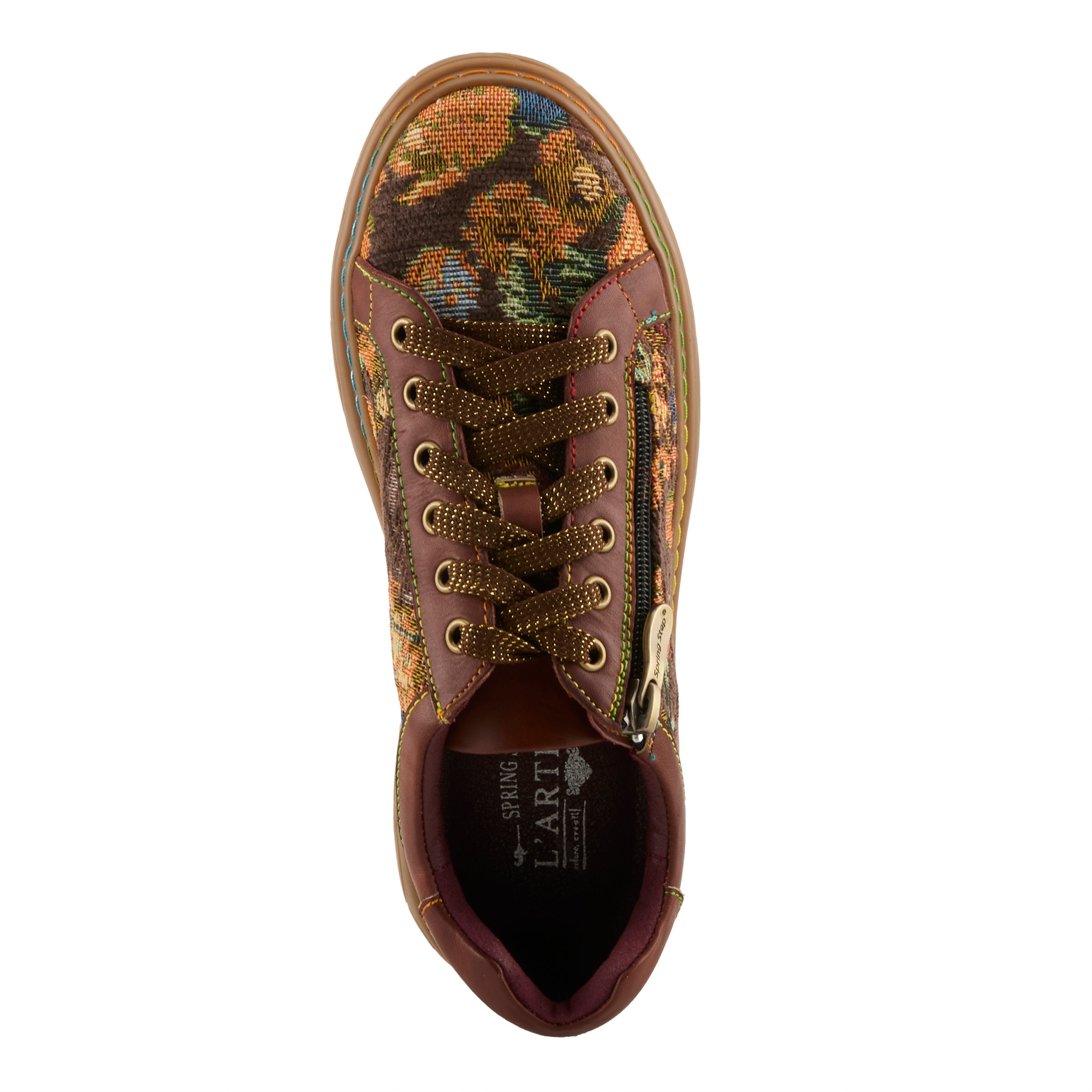 L'Artiste L'ARTISTE DANLI-FAB SNEAKER SHOE shoe in brown multi with handcrafted leather design