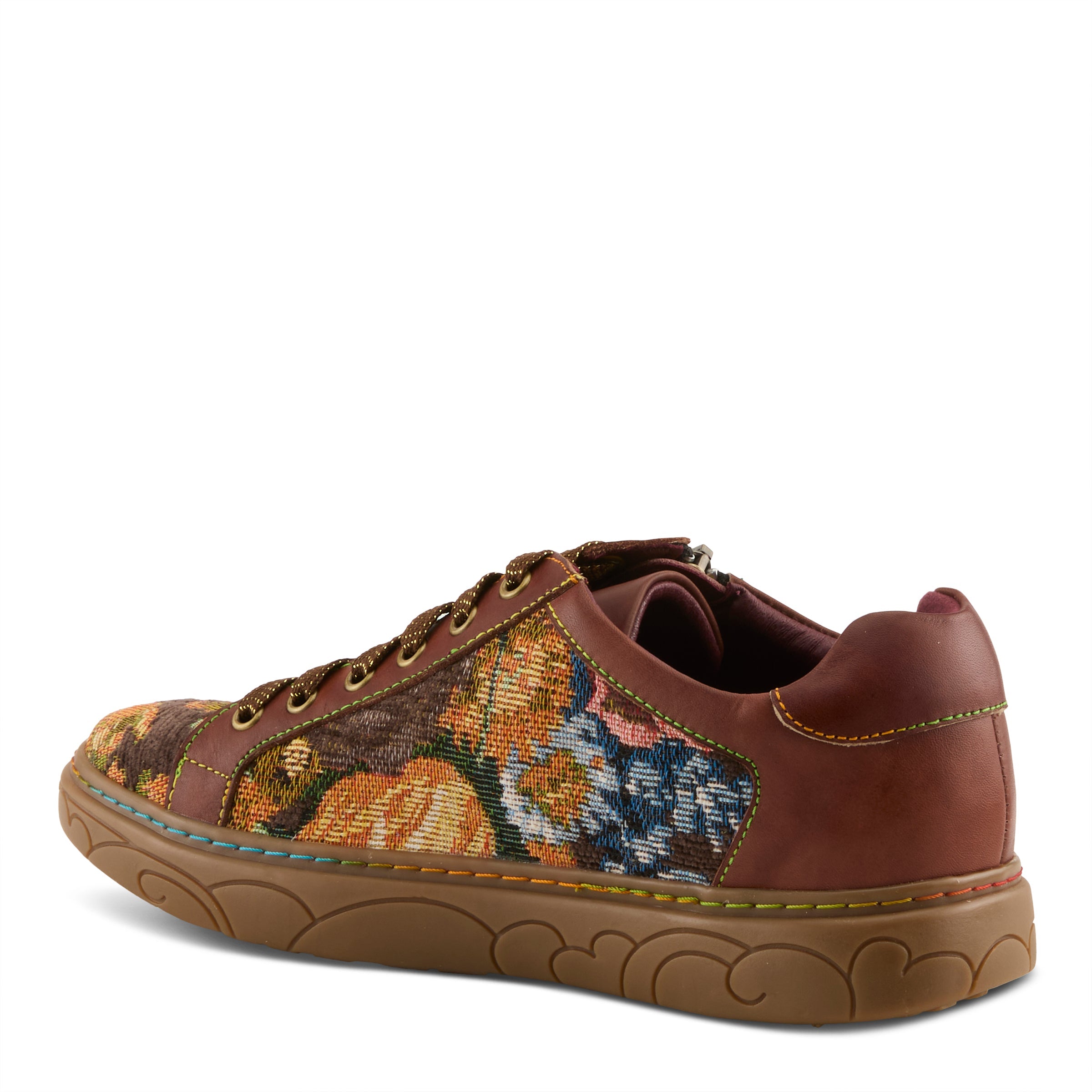 L'Artiste L'ARTISTE DANLI-FAB SNEAKER SHOE shoe in brown multi with handcrafted leather design