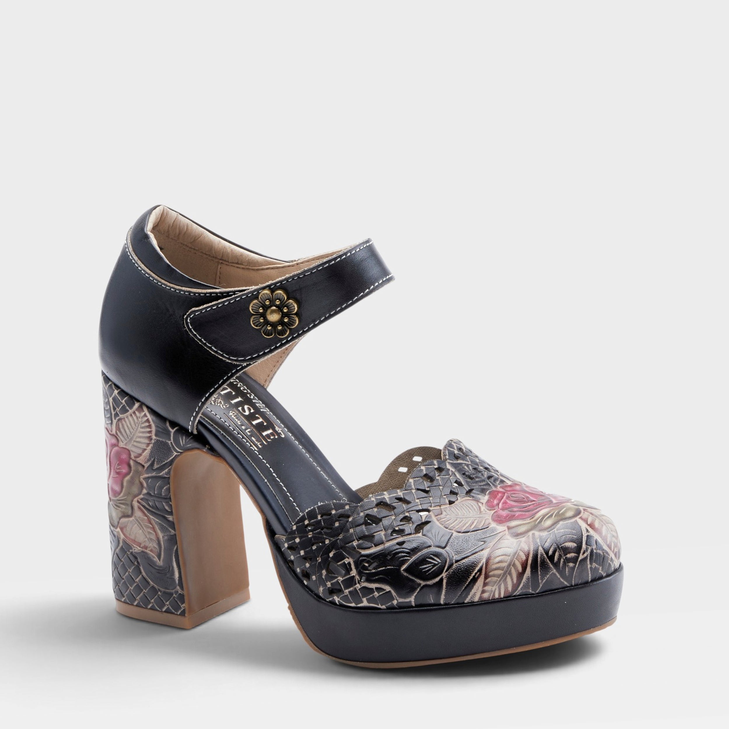 L'Artiste DEBBIHARY MARY JANE SHOES in BLACK MULTI, front view