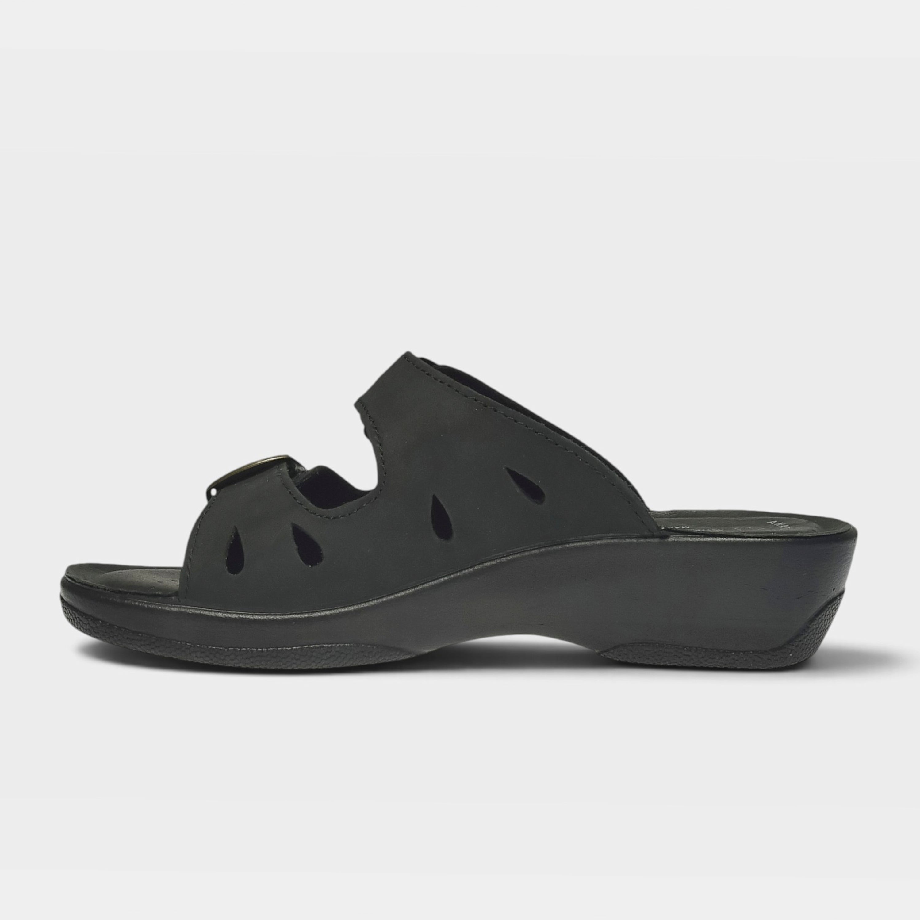 Flexus Decca Black Nubuck Sandal