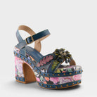 L'Artiste DECKEDOUT SANDALS in NAVY MULTI, front view