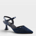 Azura Delicate women's sandal in navy with leather upper and buckle detail