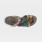 L'Artiste Delight slide sandals in Navy Multi, top view
