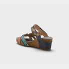 L'Artiste Delight slide sandals in Navy Multi, alternate angle view