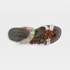 L'Artiste Delight slide sandals in White Multi, top view