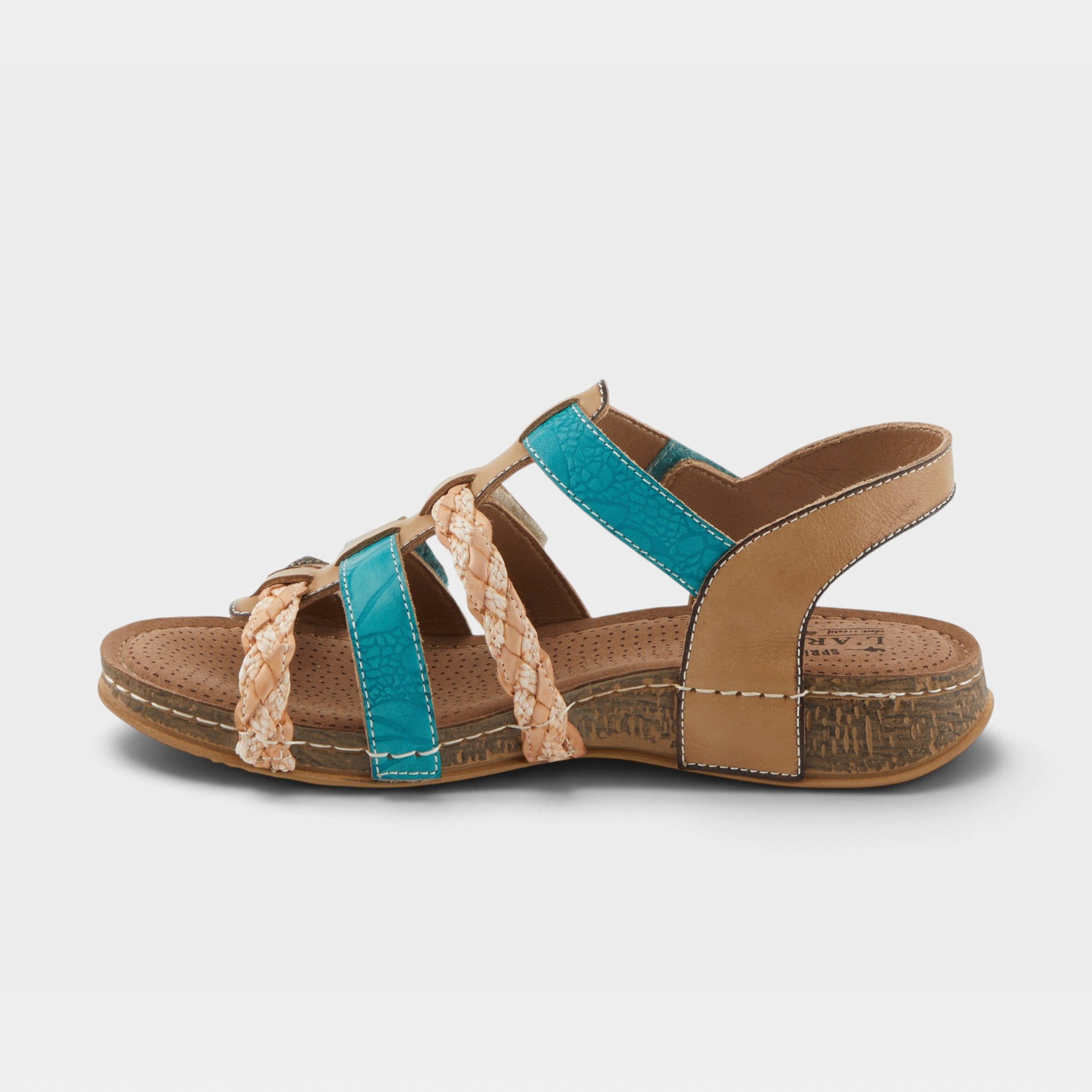 L'Artiste Delila sandals in Beige Multi, side view