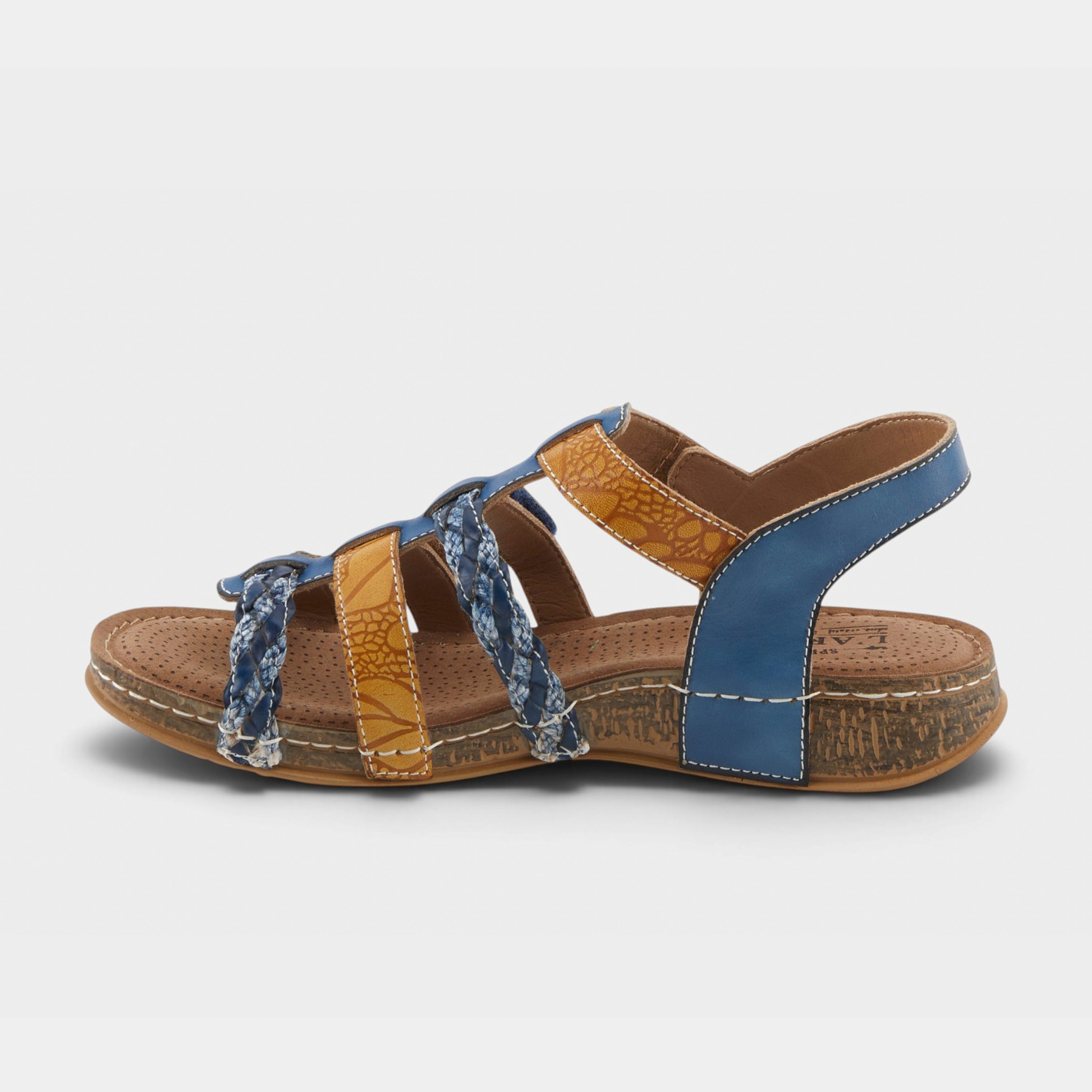 L'Artiste Delila sandals in Blue Multi, side view