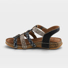 L'Artiste Delila sandals in Black Multi, side view