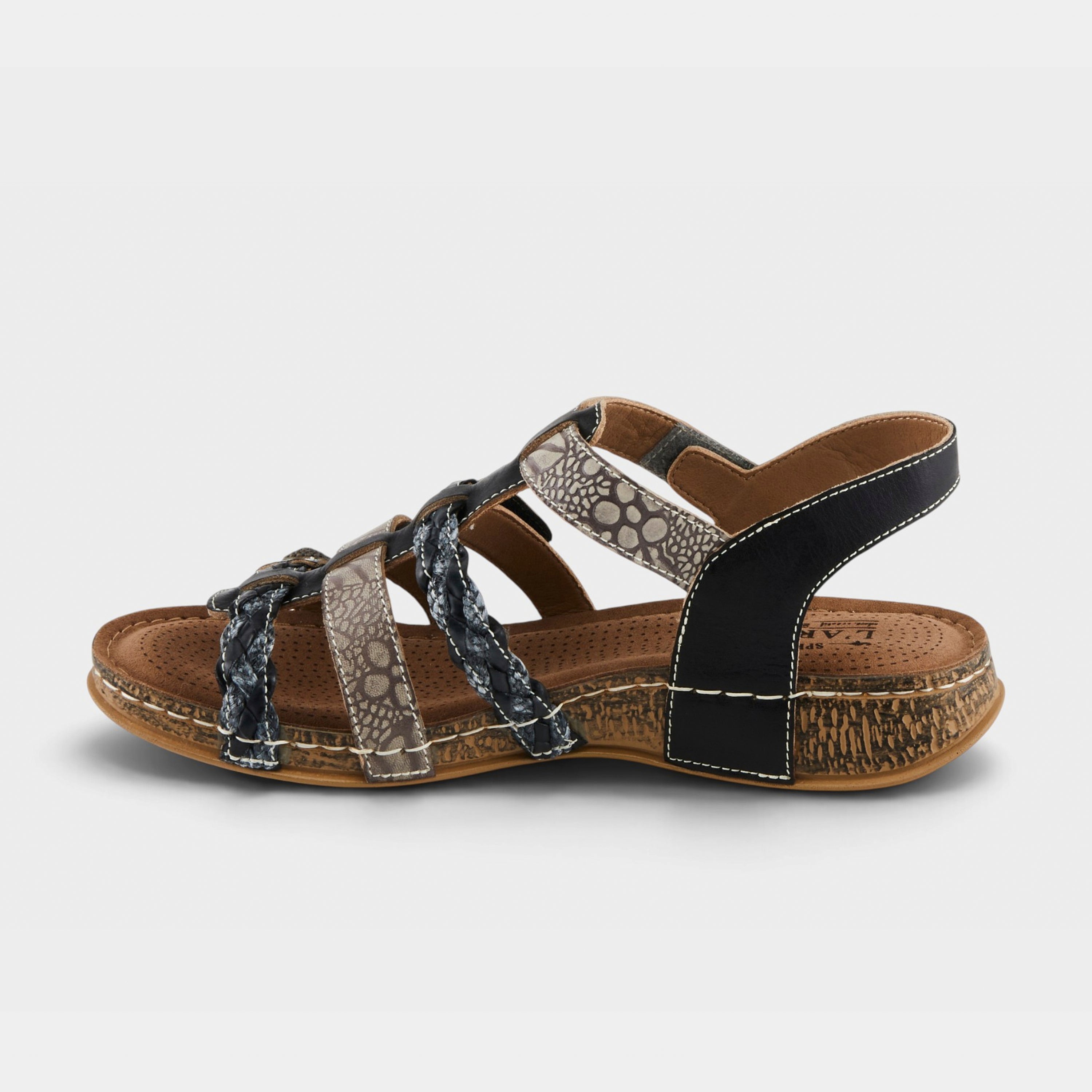 L'Artiste Delila sandals in Black Multi, side view