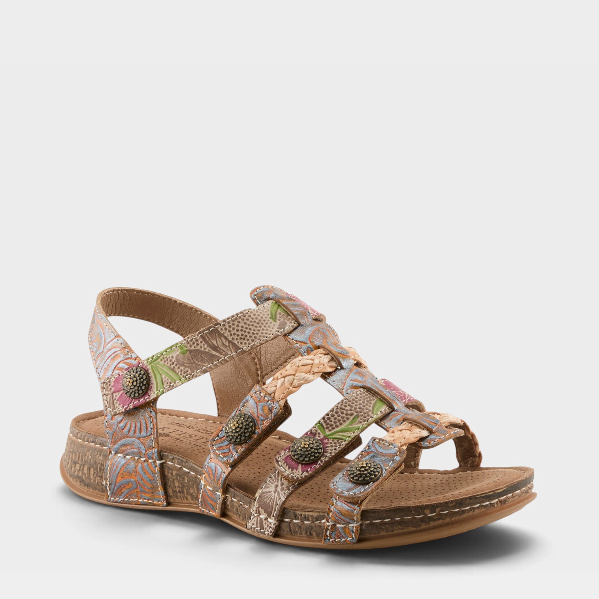 L'Artiste DELILA SANDALS in MANGO MULTI, front view