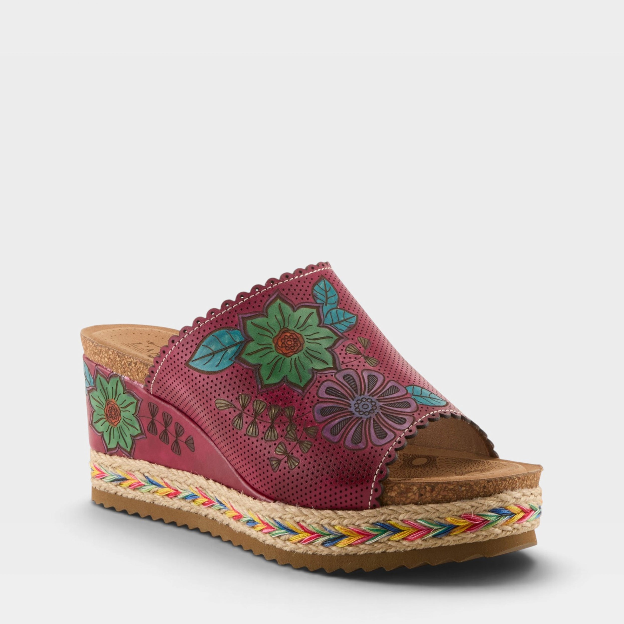L'Artiste DELRAYBEACH SANDALS in FUCHSIA MULTI, front view