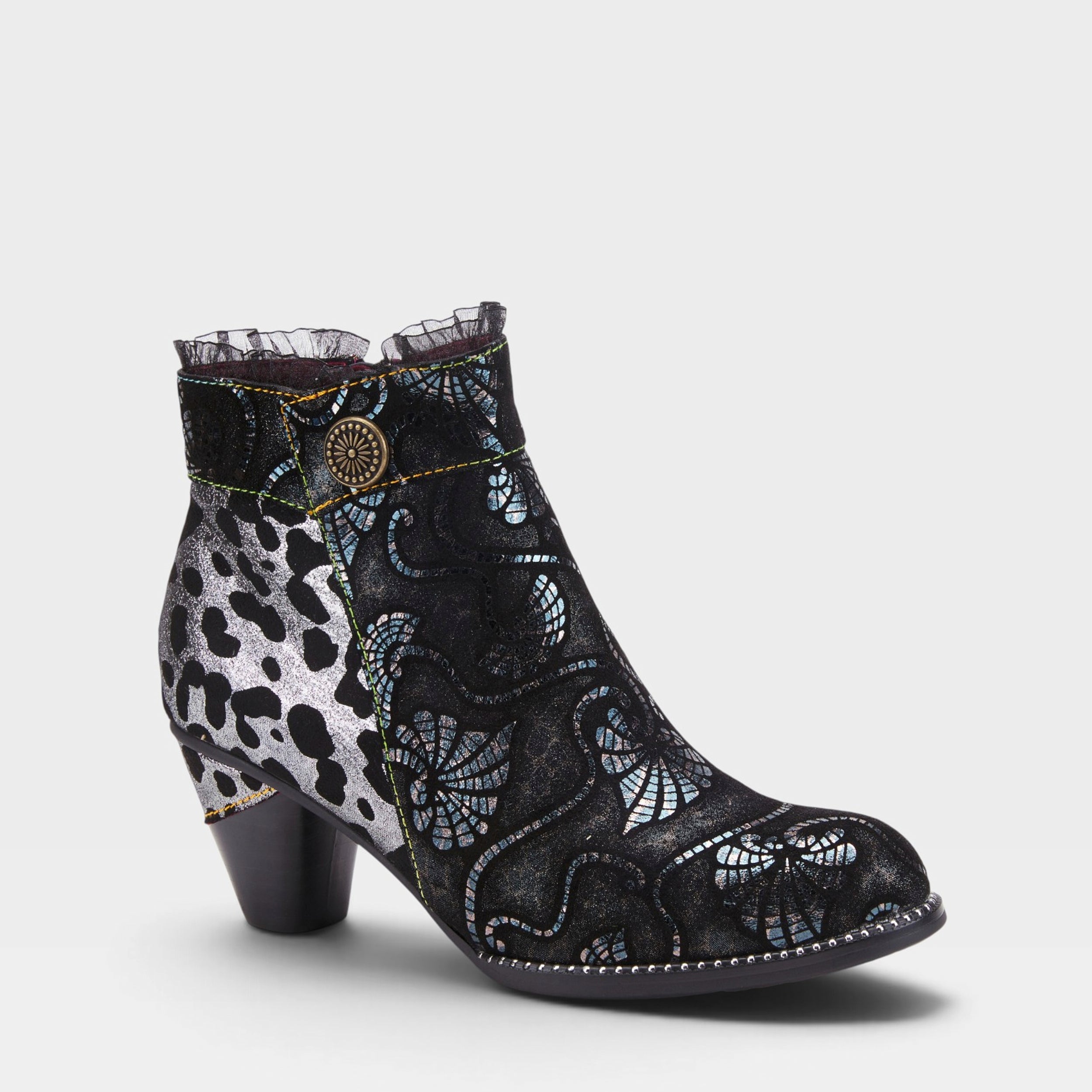 L'Artiste DESSA BOOTIE in BLACK MULTI, front view