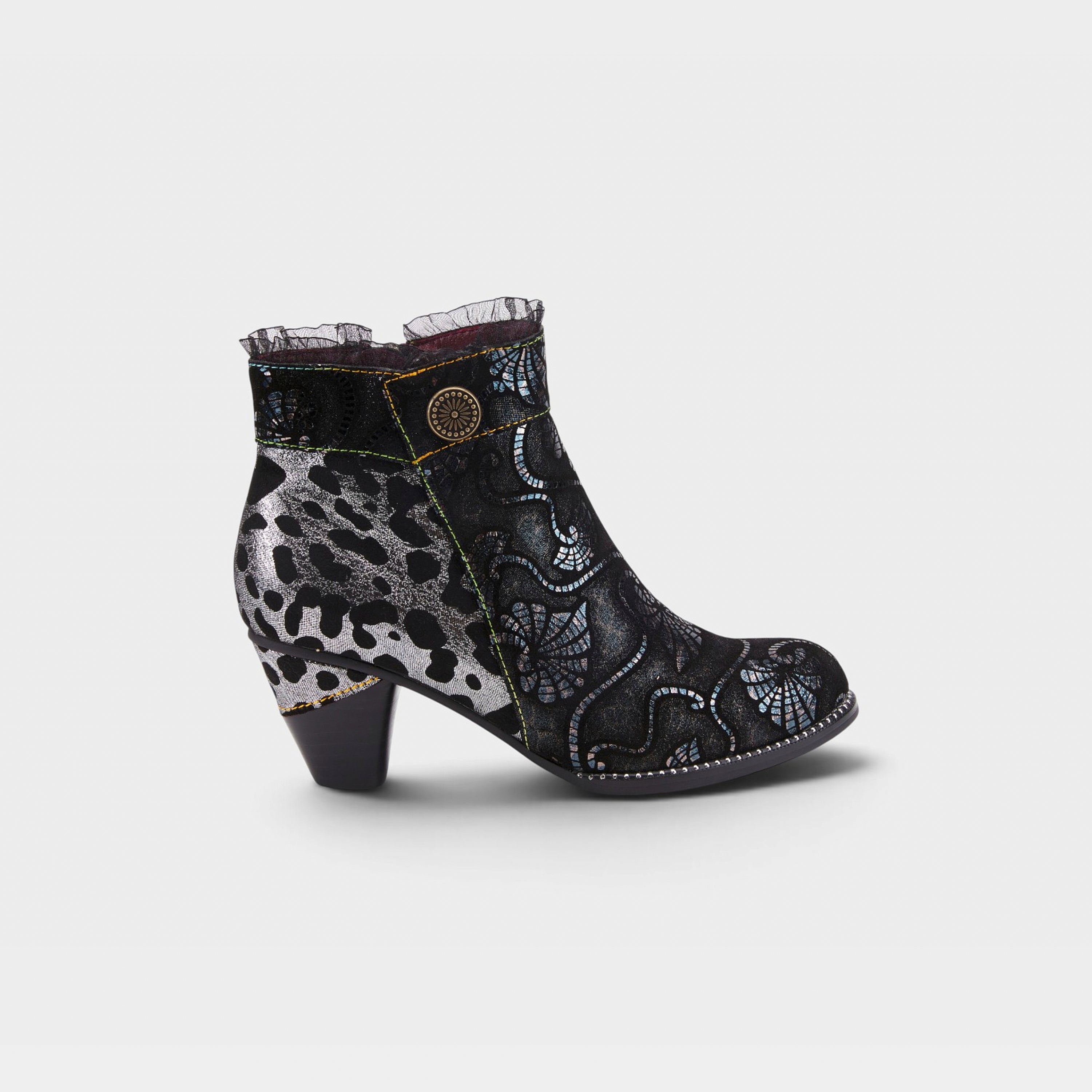 L'Artiste Dessa bootie in Black Multi, hero view