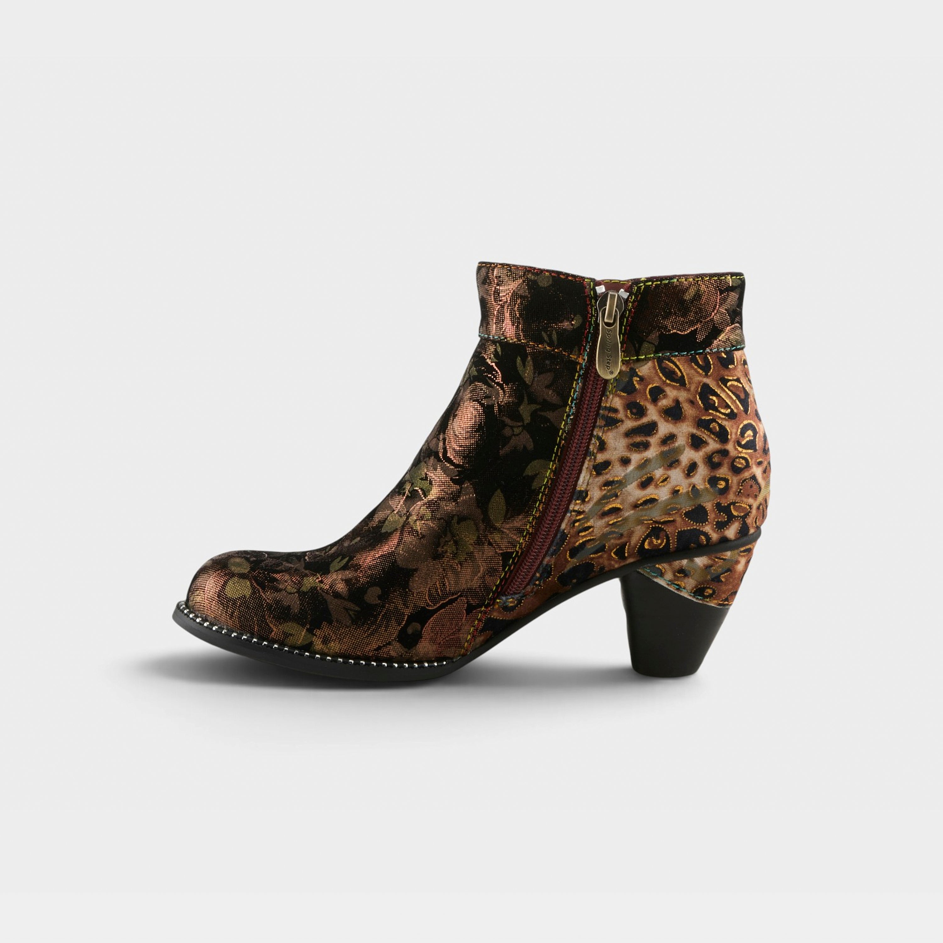 L'Artiste Dessalynn boots in Bronze Multi, side view
