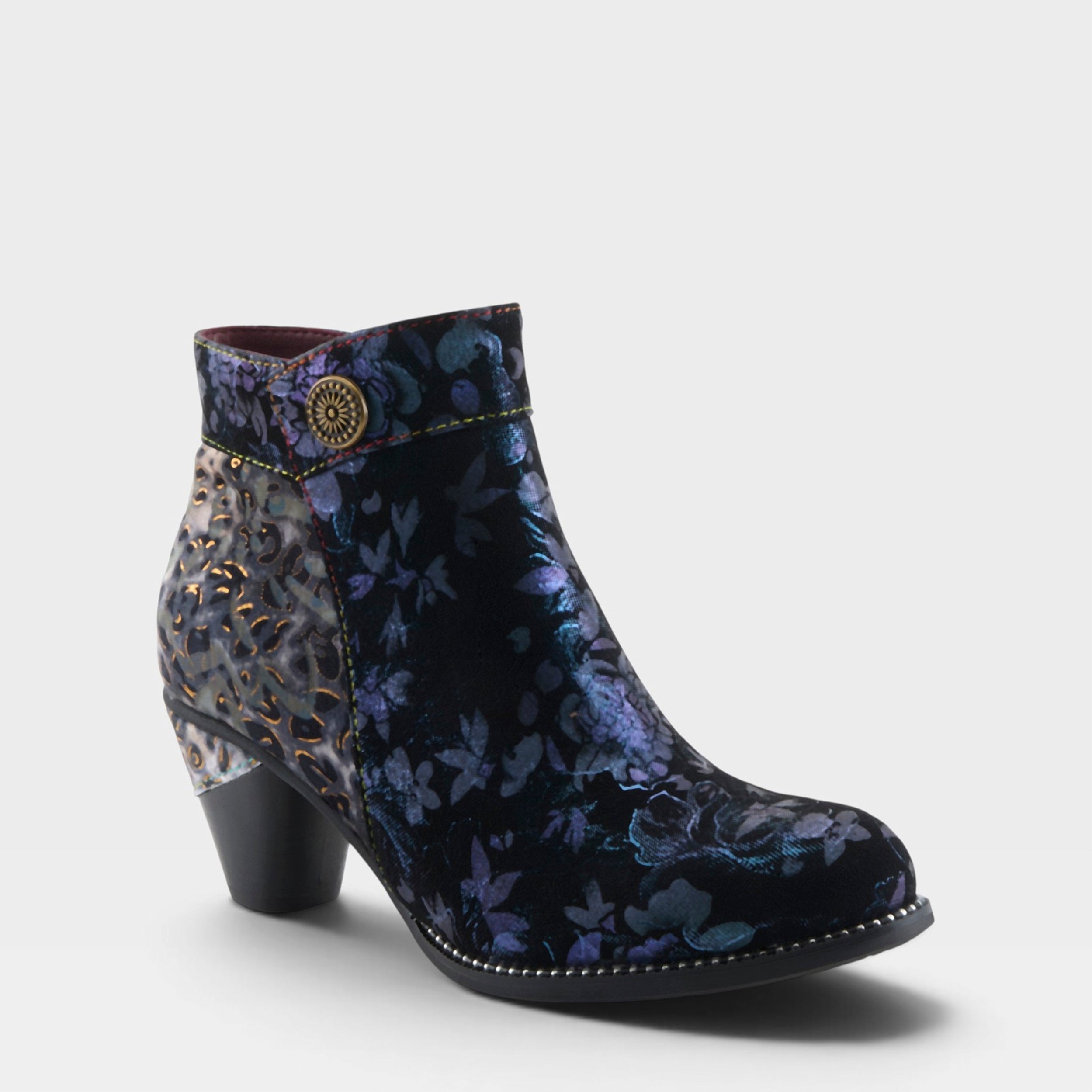 L'Artiste DESSALYNN BOOTS in NAVY MULTI, front view