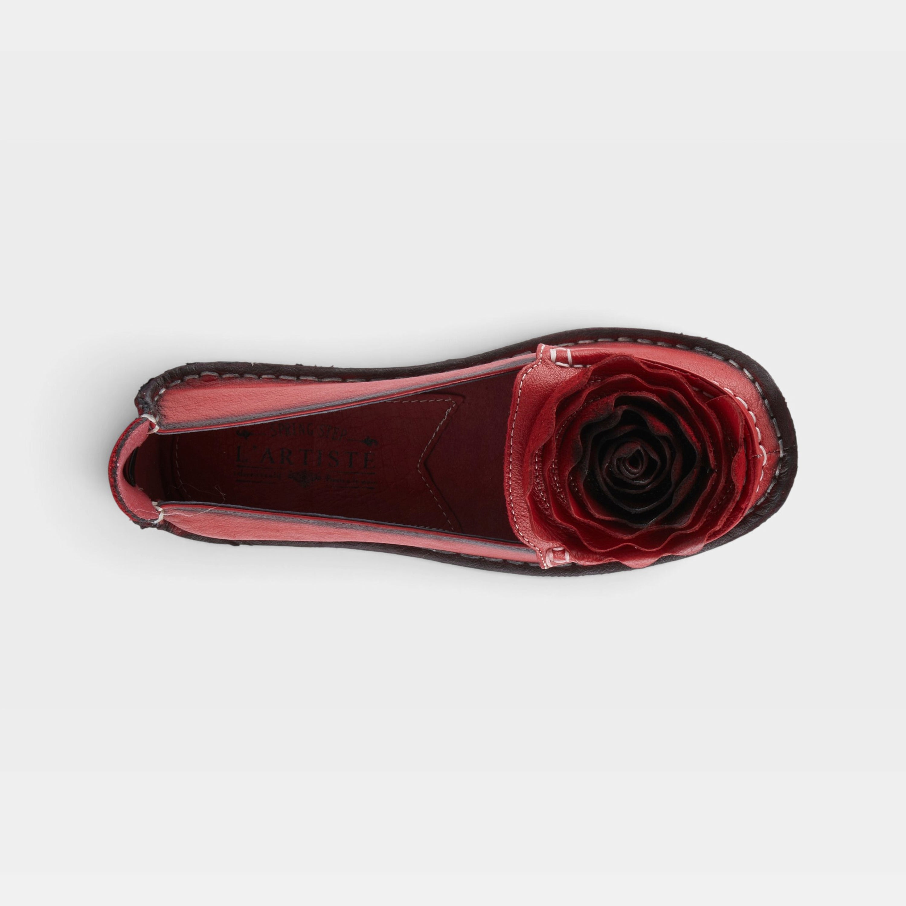 L'Artiste Dezi slip-on shoes in Red, top view