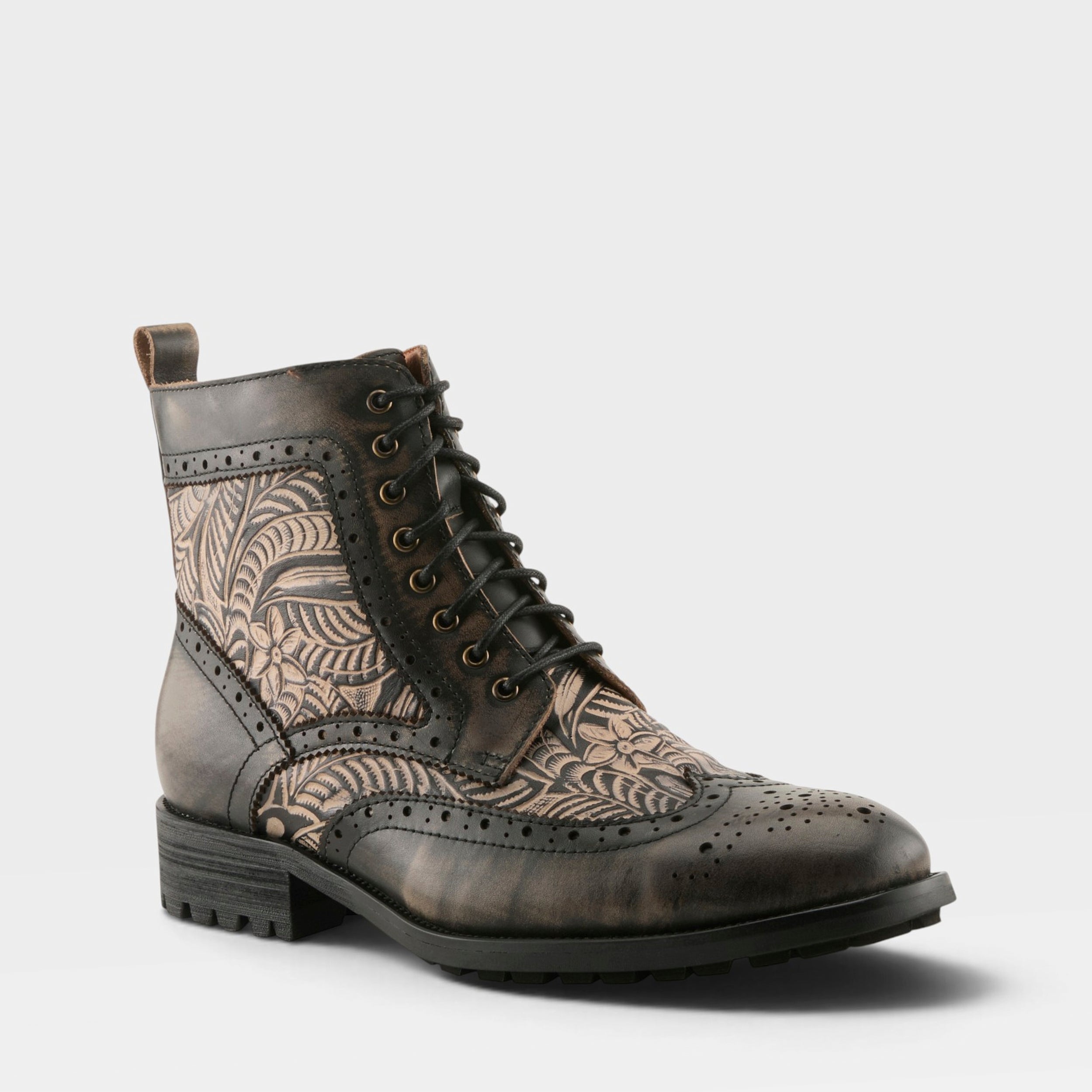 L'Artiste MEN DIGGINIT BOOTS in BLACK MULTI, front view