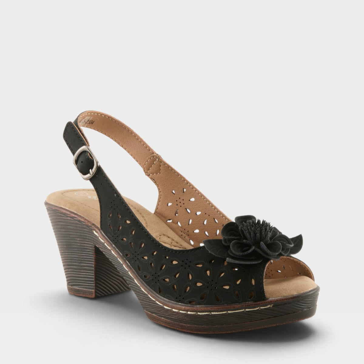 Patrizia Doriday Slingback Sandal in Black, front view