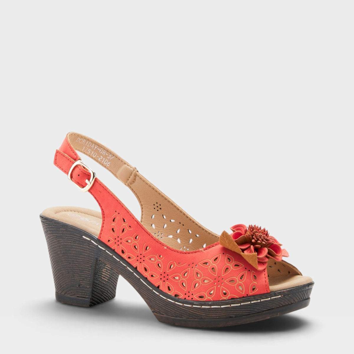 Patrizia Doriday Slingback Sandal in Orange, front view