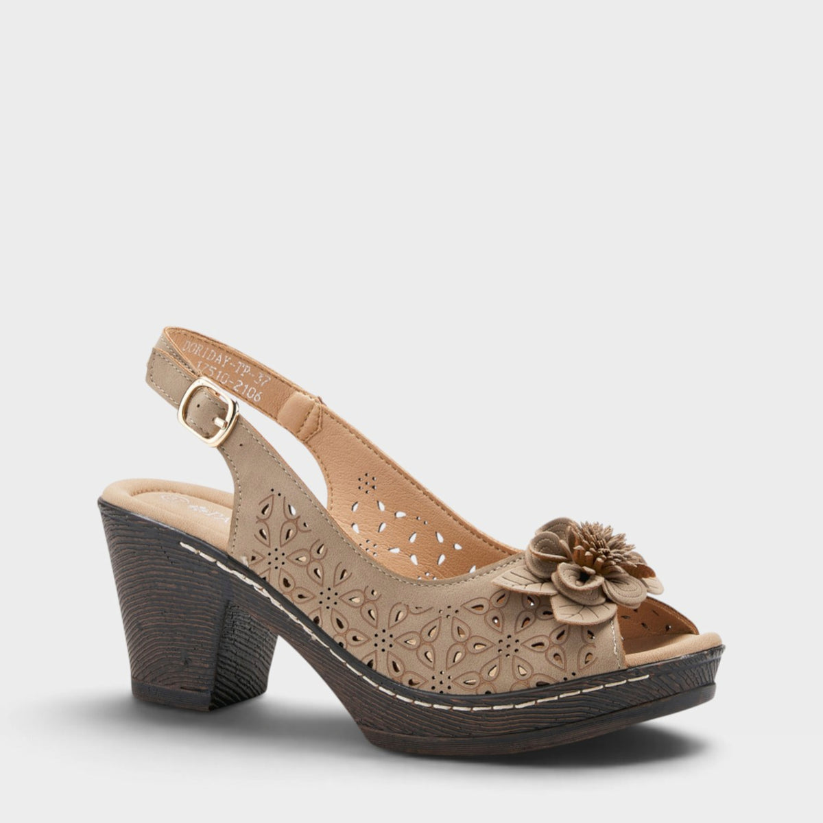 Patrizia Doriday Slingback Sandal in Taupe, front view