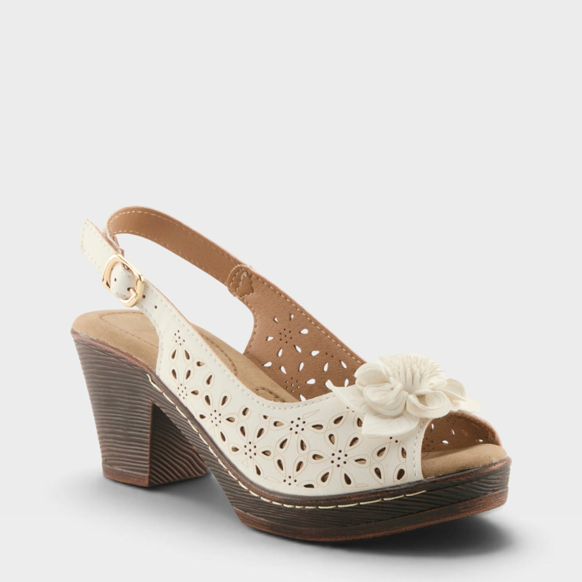 Patrizia Doriday Slingback Sandal in White, front view