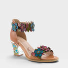 L'Artiste DOUBLELOVE SANDALS in CAMEL MULTI, front view