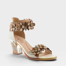 L'Artiste DOUBLELOVE SANDALS in WHITE MULTI, front view