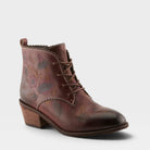 L'Artiste DUJU BOOTS in BURGUNDY, front view