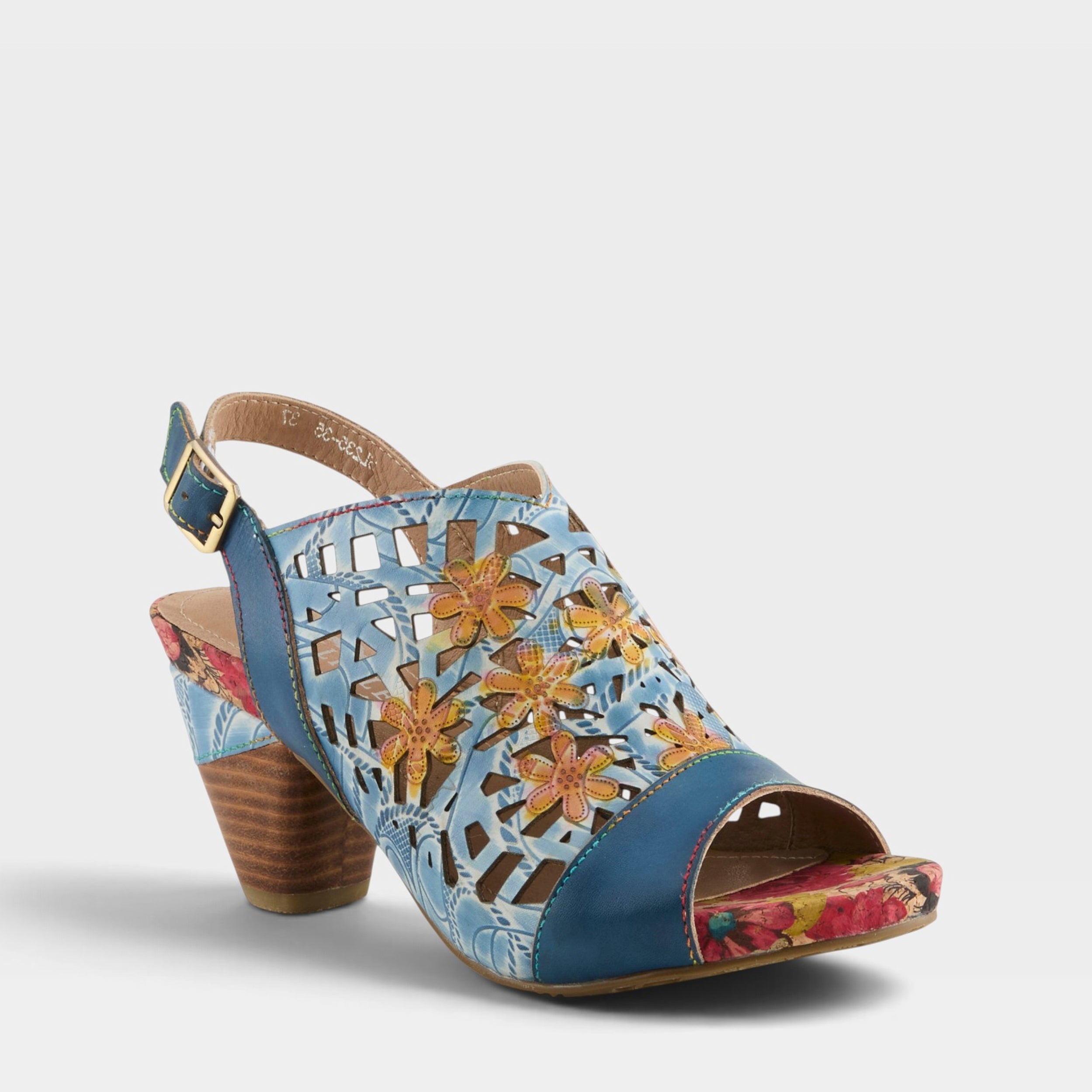L'Artiste ECLIPSING SANDALS in BLUE MULTI, front view