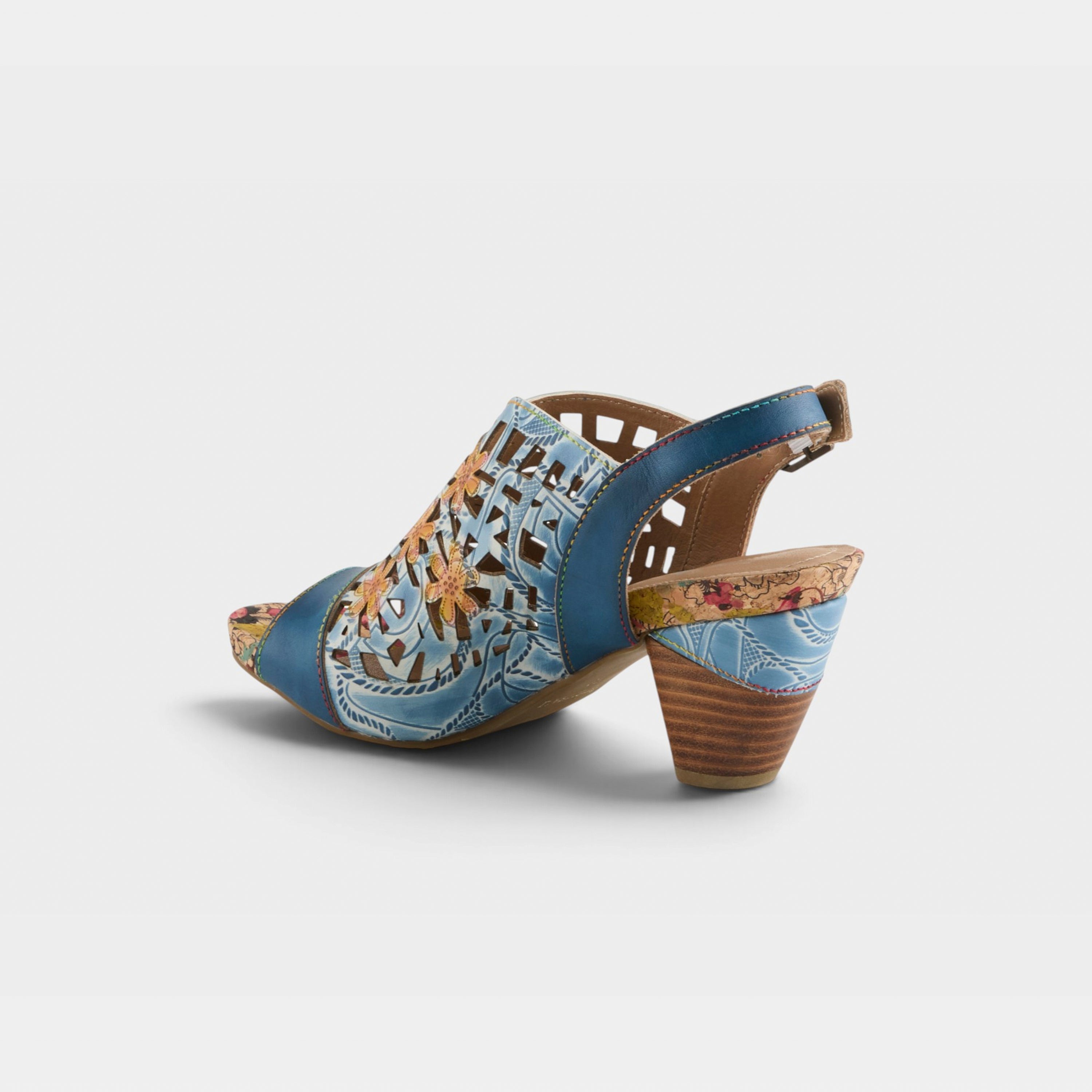 L'Artiste Eclipsing sandals in Blue Multi, alternate angle view
