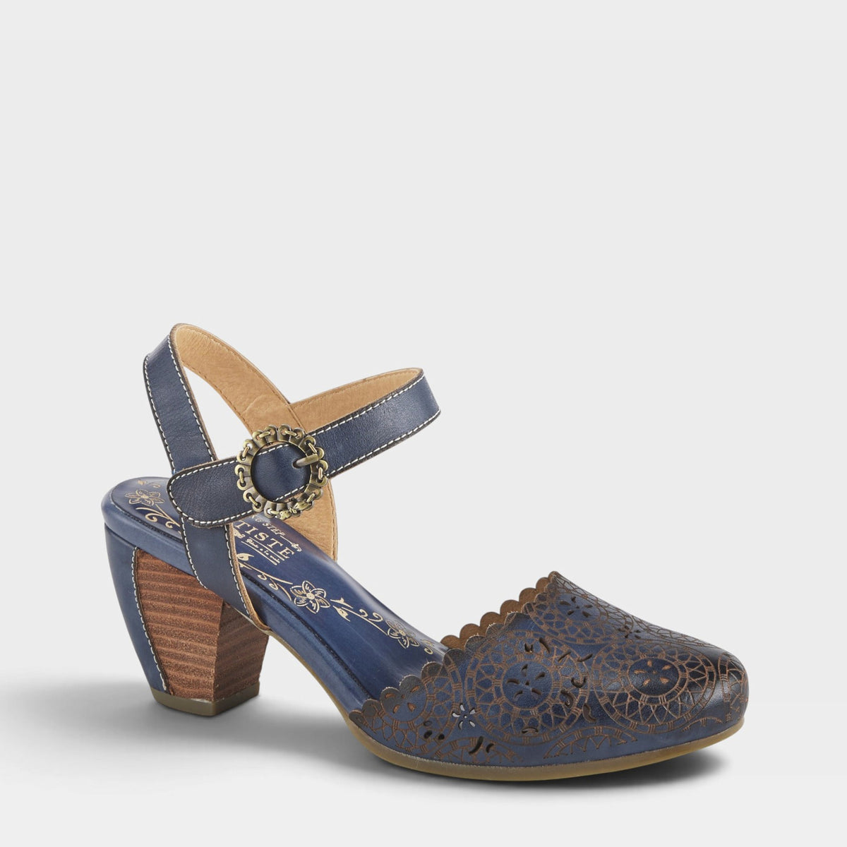 L'Artiste EILOOTA SANDALS in NAVY, front view