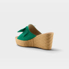 Spring Step Ellyn-Woven Green Suede Slide Sandal