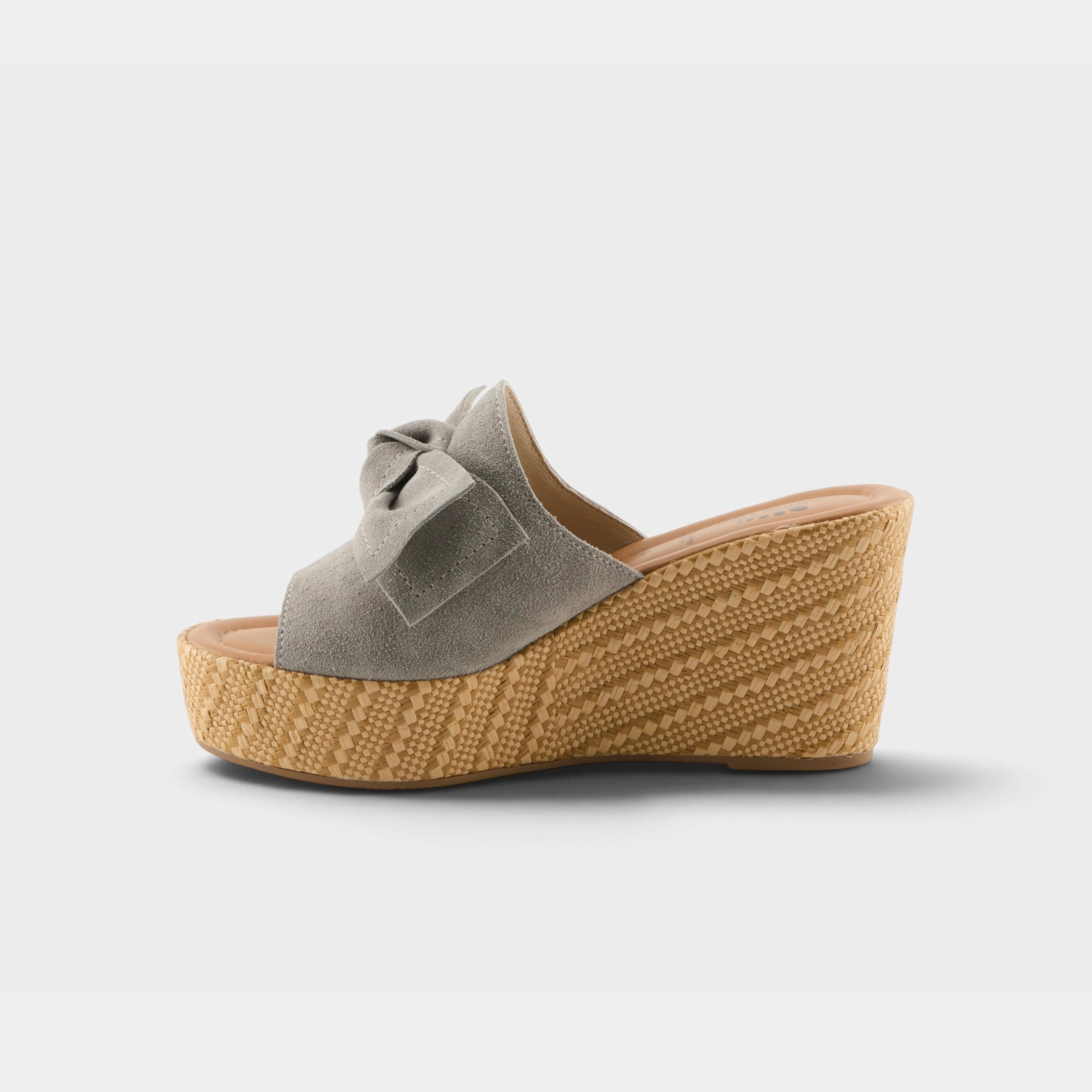 Spring Step Ellyn-Woven Grey Suede Slide Sandal