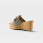 Spring Step Ellyn-Woven Grey Suede Slide Sandal