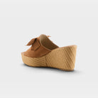 Spring Step Ellyn-Woven Tan Suede Slide Sandal