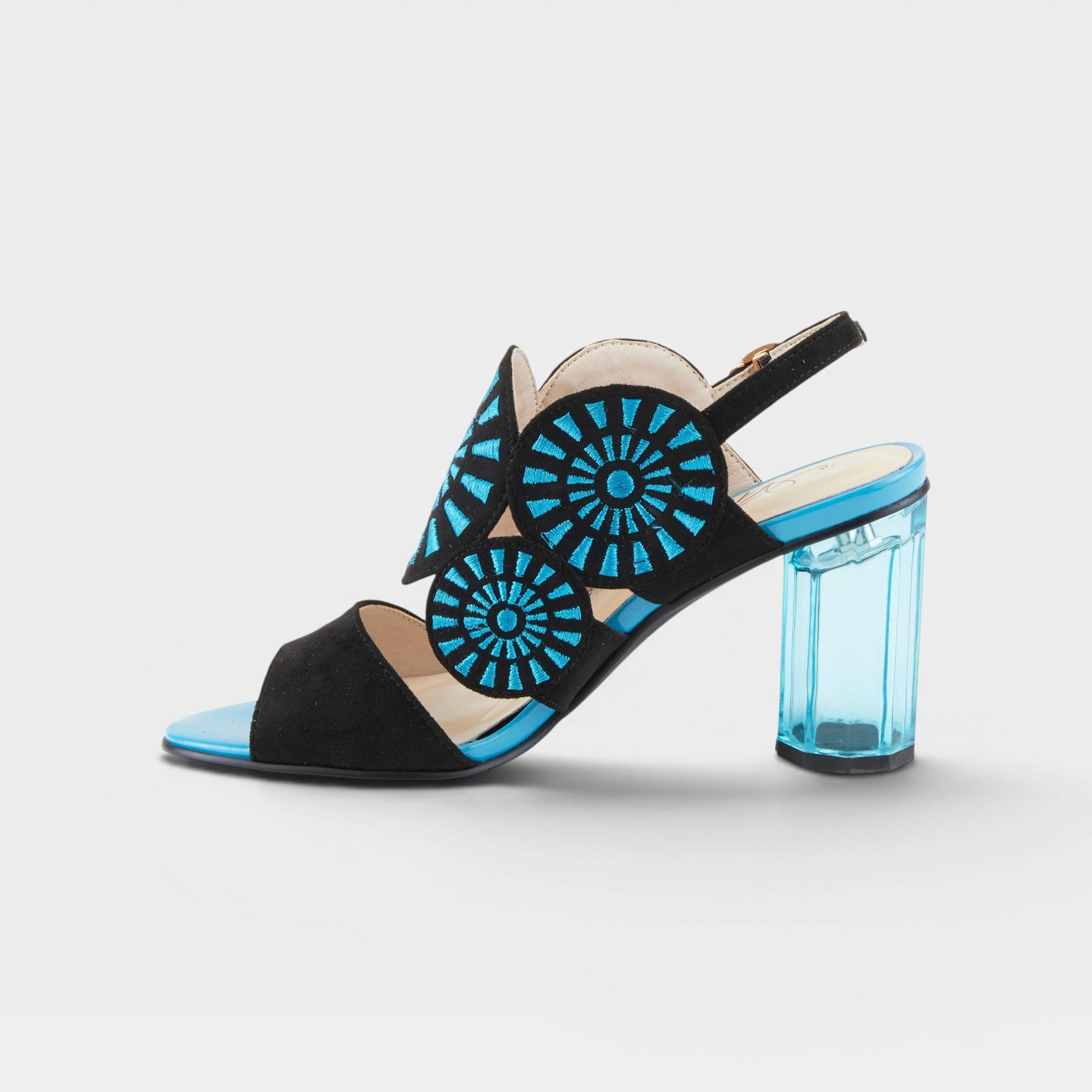 Azura Embroidery Black Multi Sandal