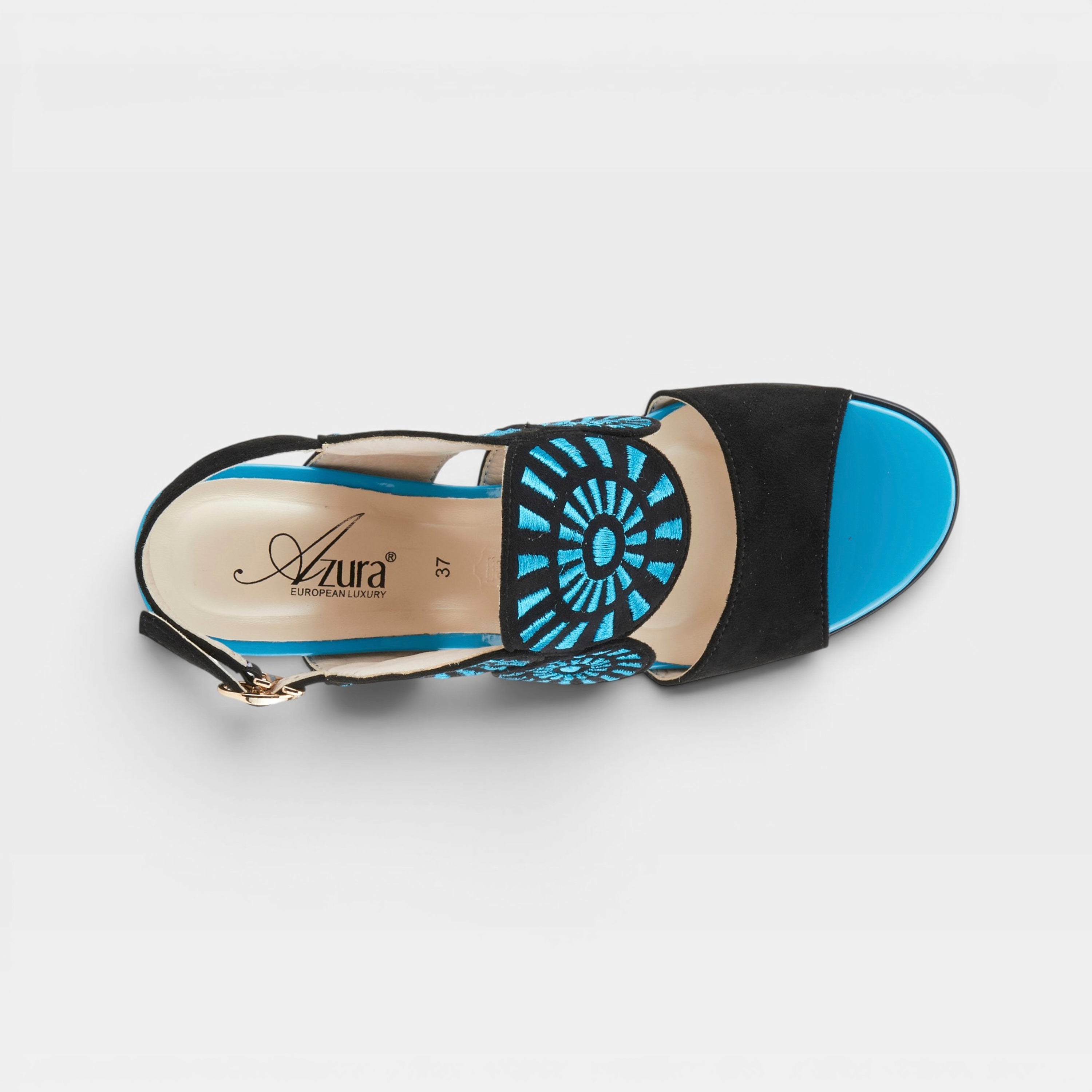Azura Embroidery Black Multi Sandal