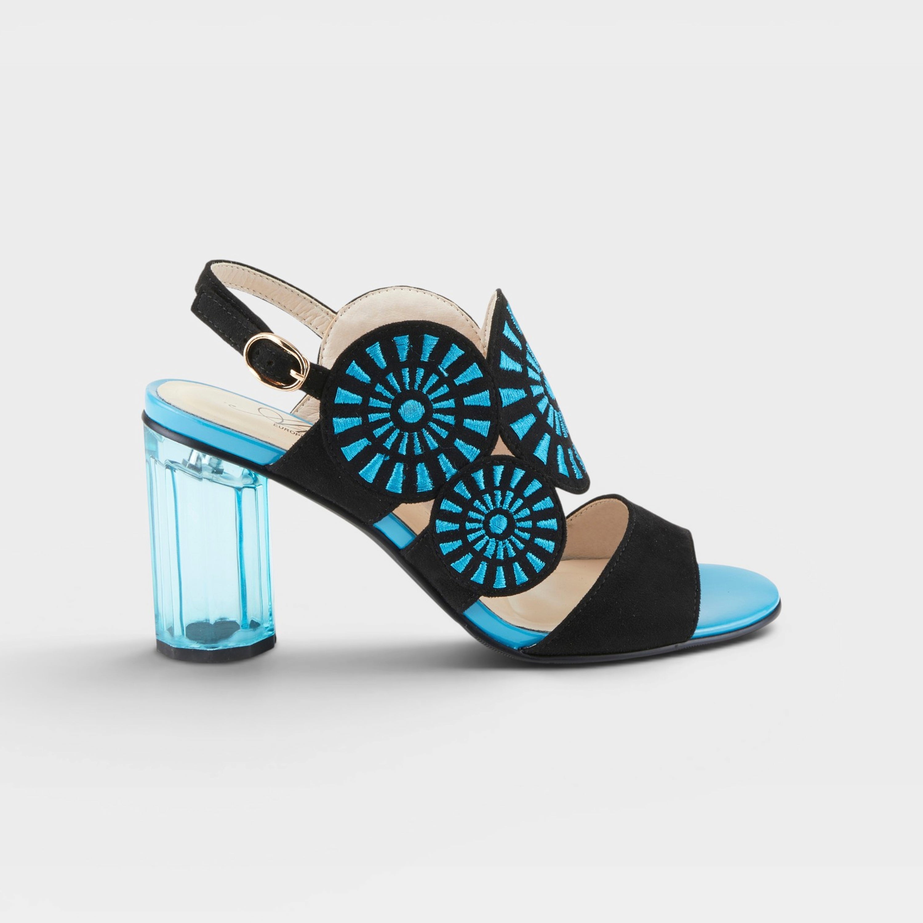 Azura Embroidery Black Multi Sandal