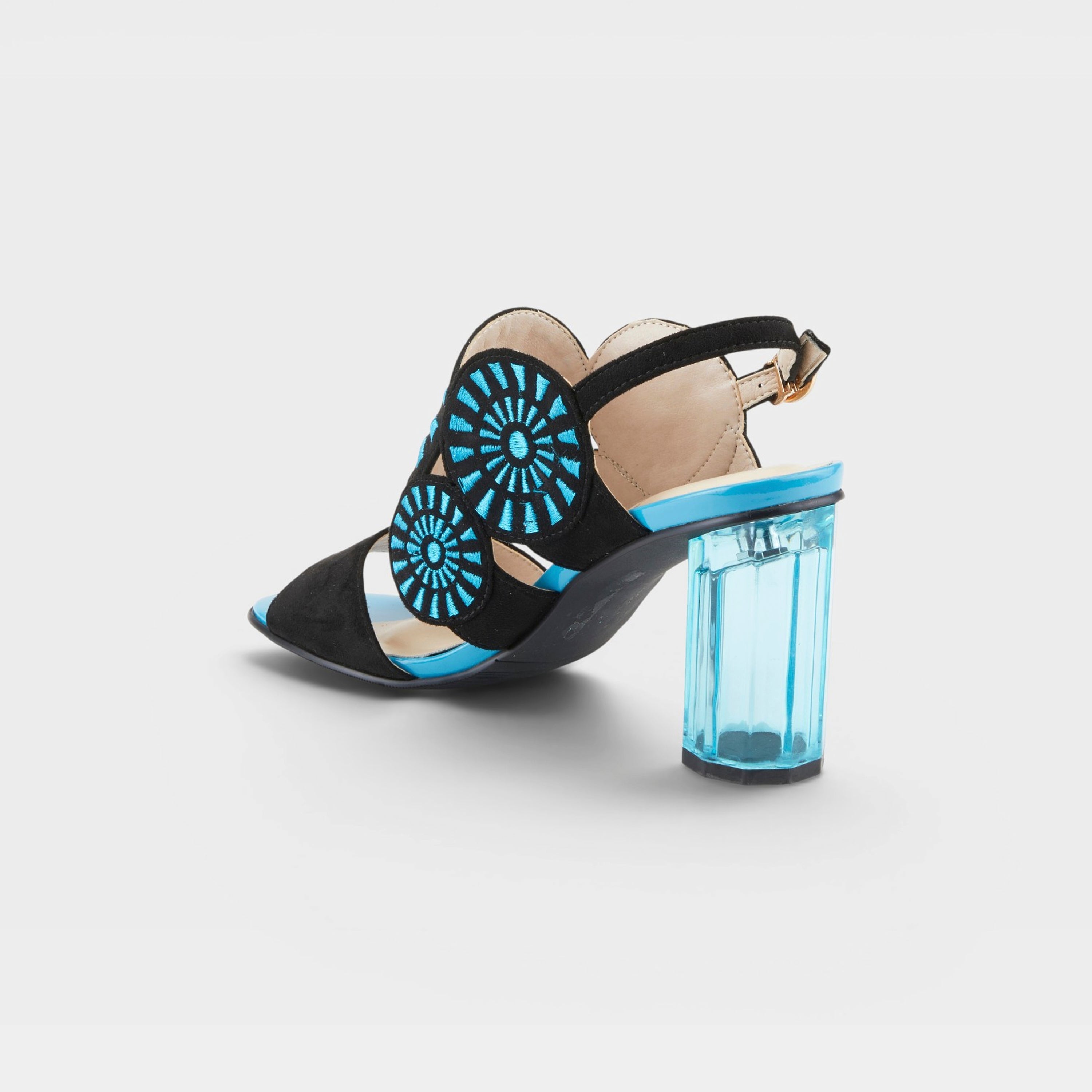 Azura Embroidery Black Multi Sandal