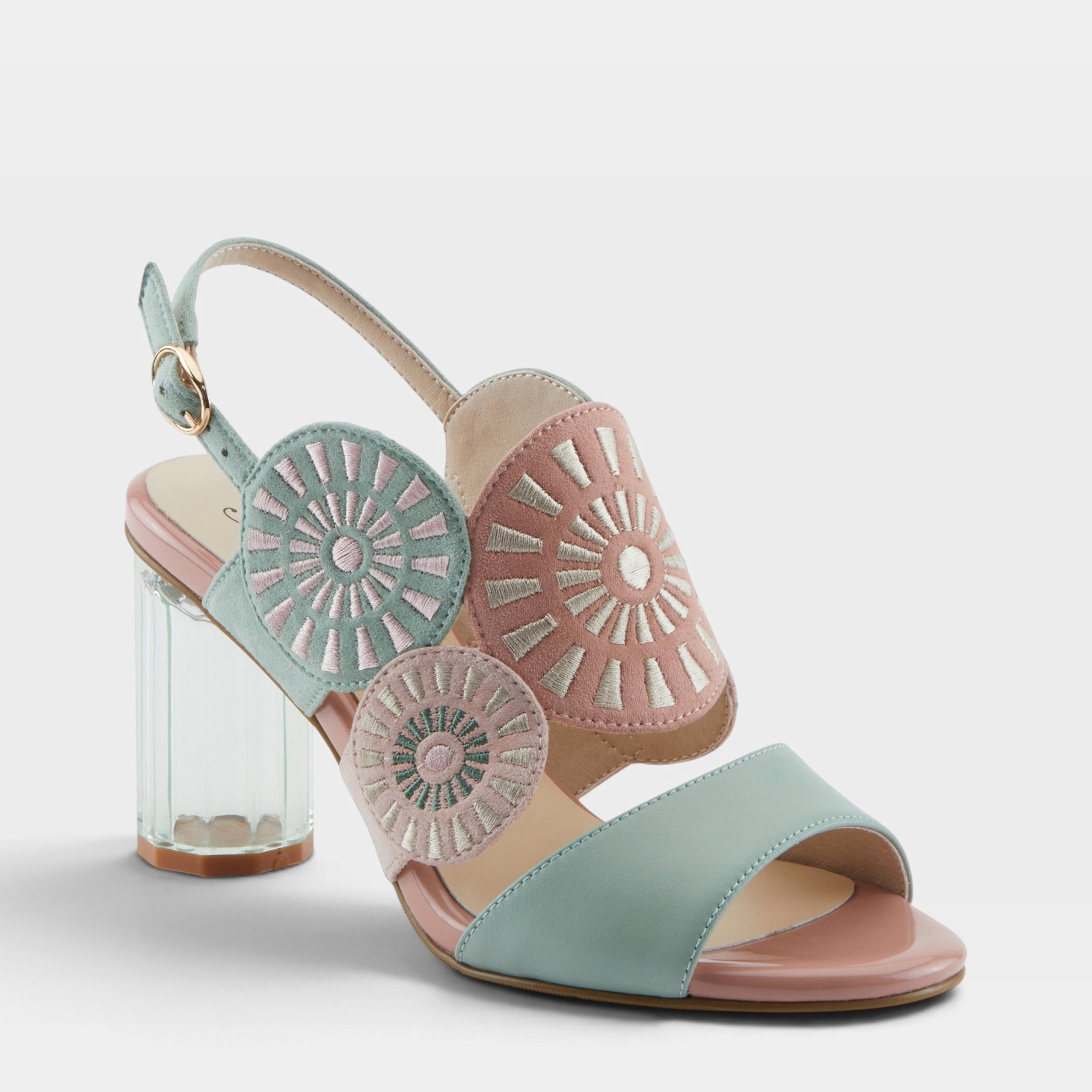 Azura Embroidery Mint Green Multi Sandal