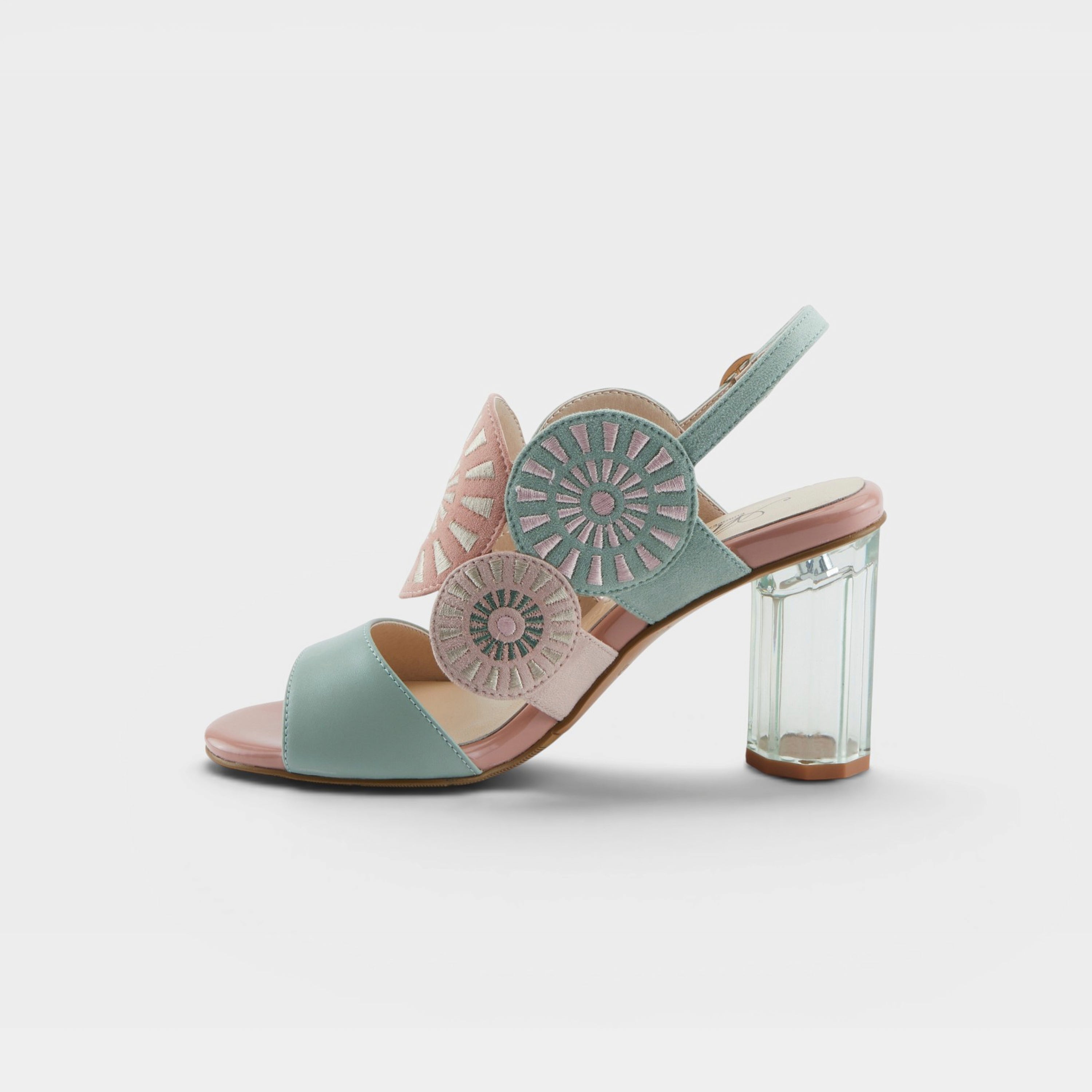 Azura Embroidery Mint Green Multi Sandal