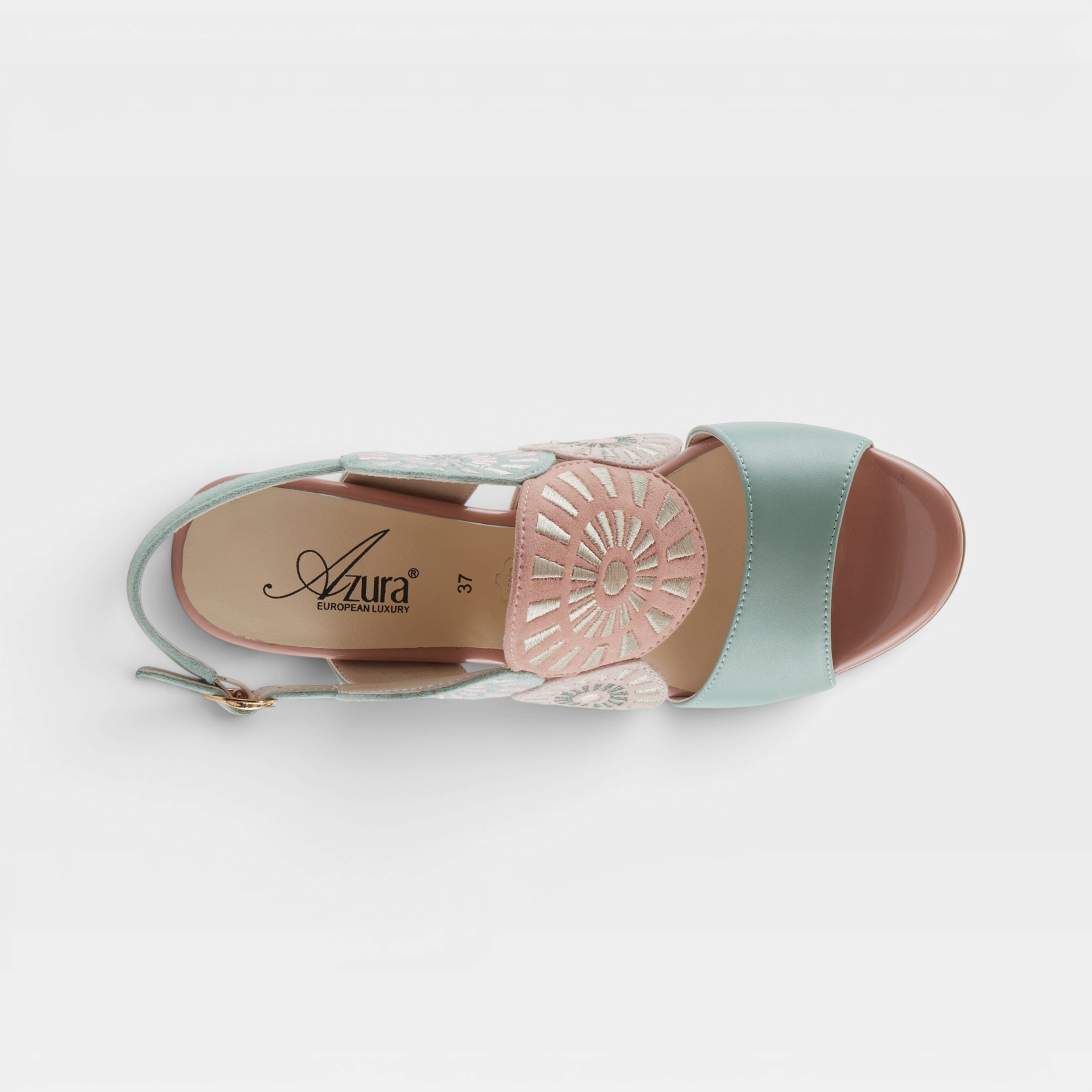 Azura Embroidery Mint Green Multi Sandal