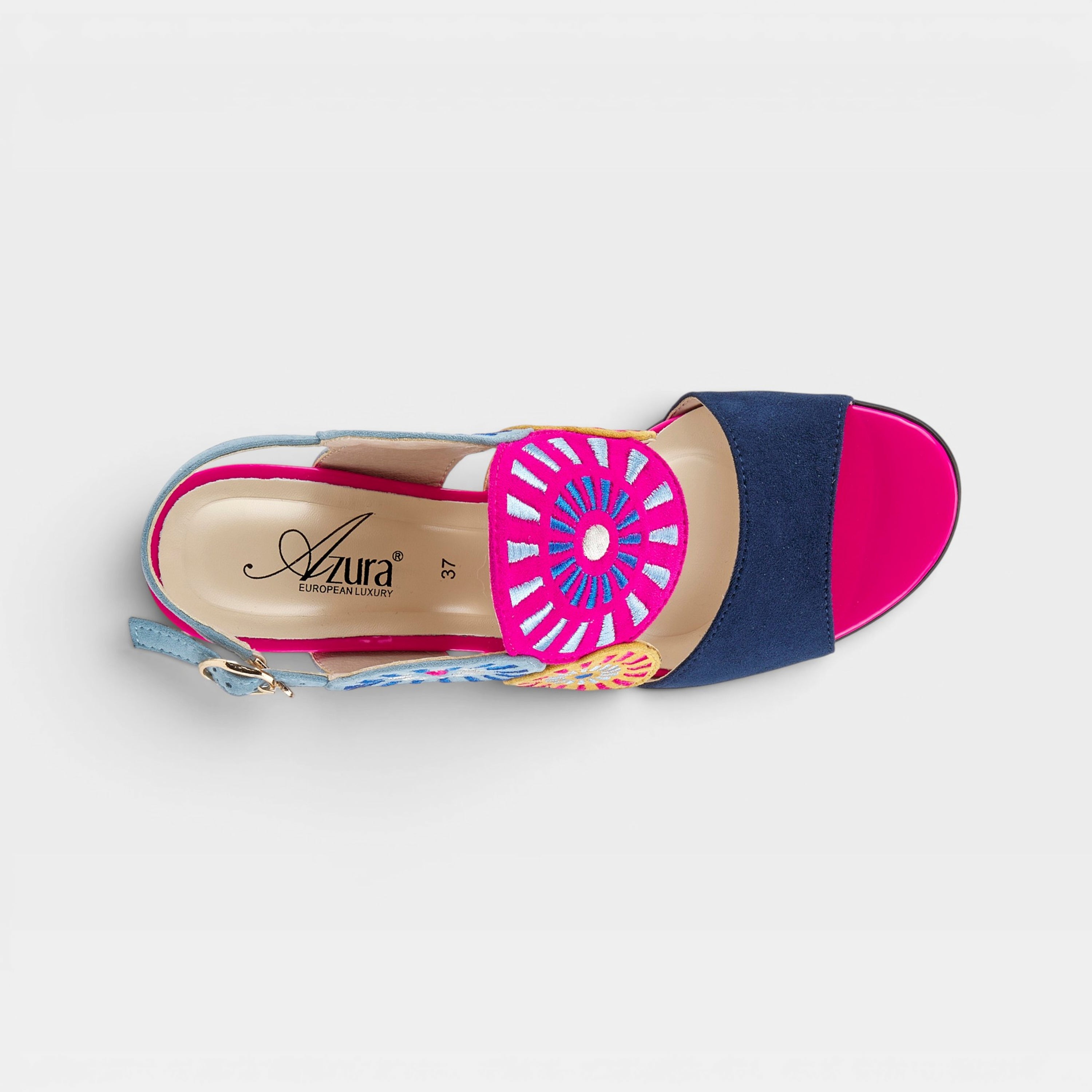 Azura Embroidery Navy Multi Sandal