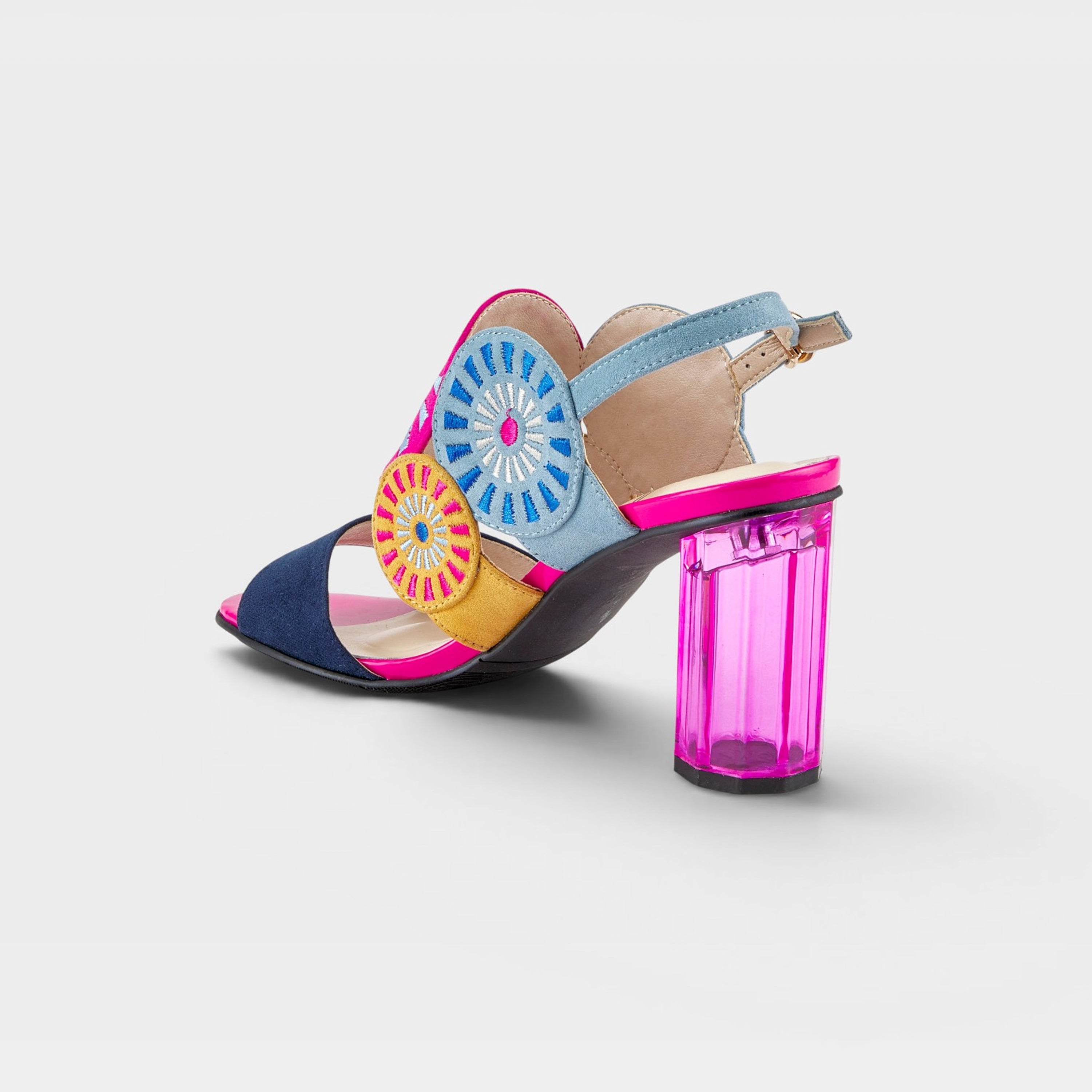 Azura Embroidery Navy Multi Sandal