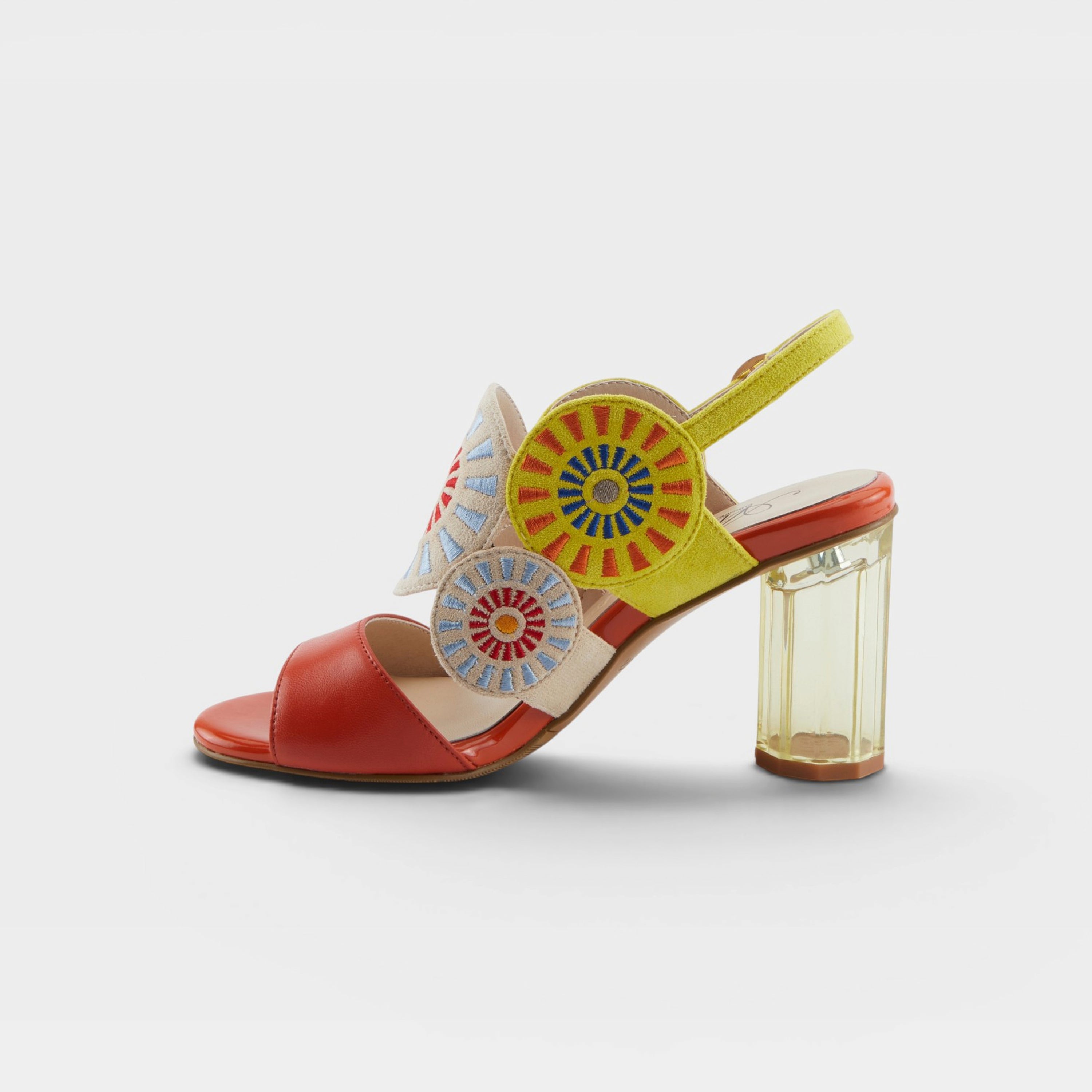 Azura Embroidery Orange Multi Sandal