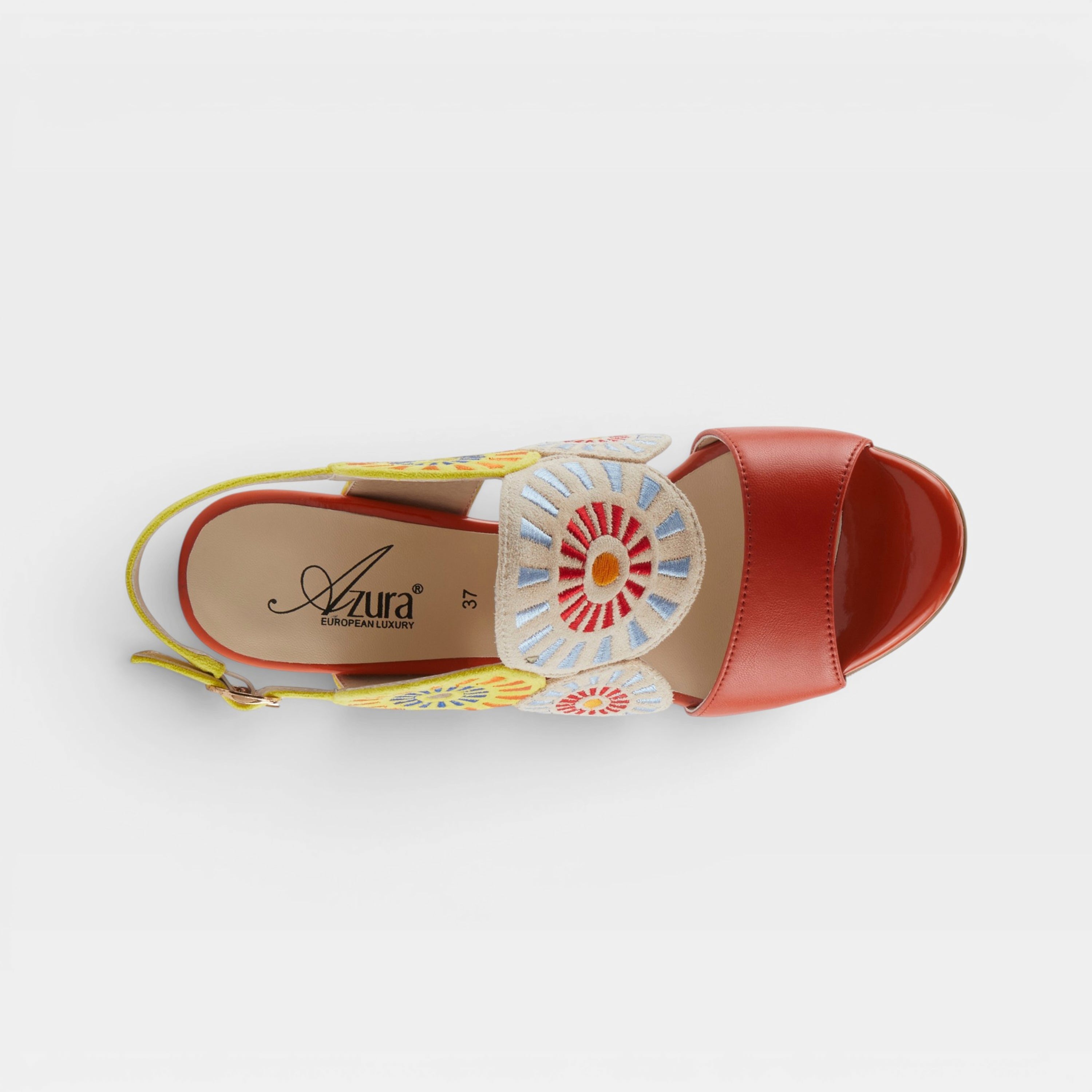 Azura Embroidery Orange Multi Sandal