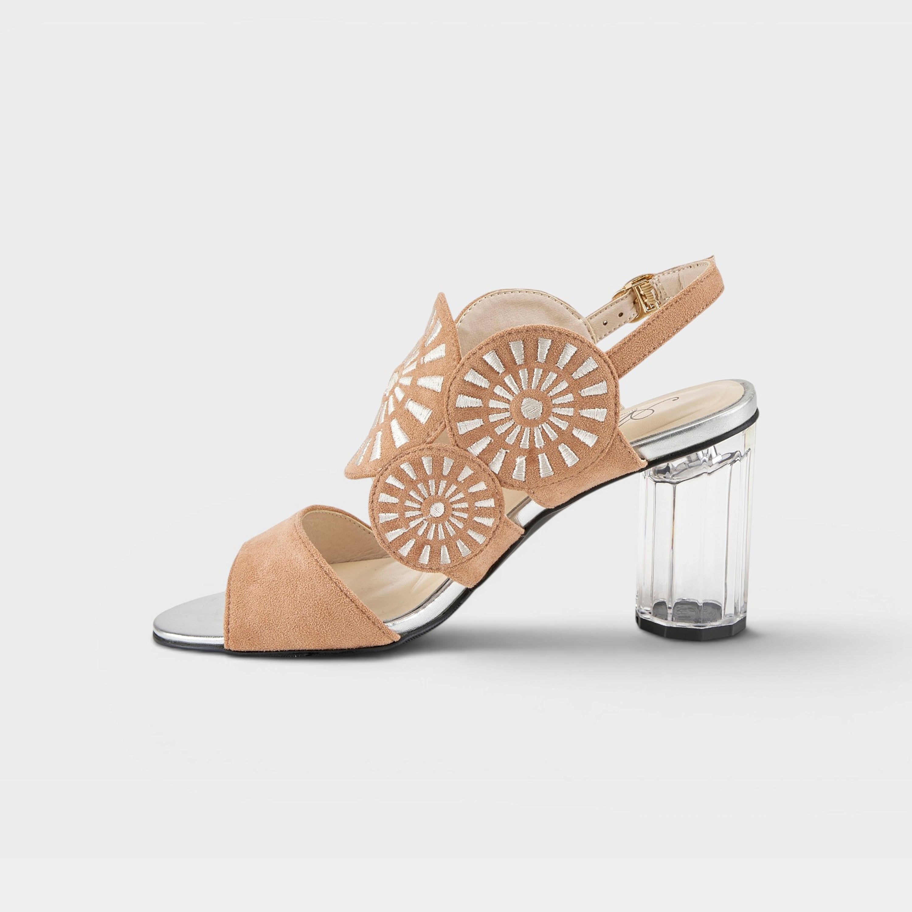 Azura Embroidery Tan Multi Sandal