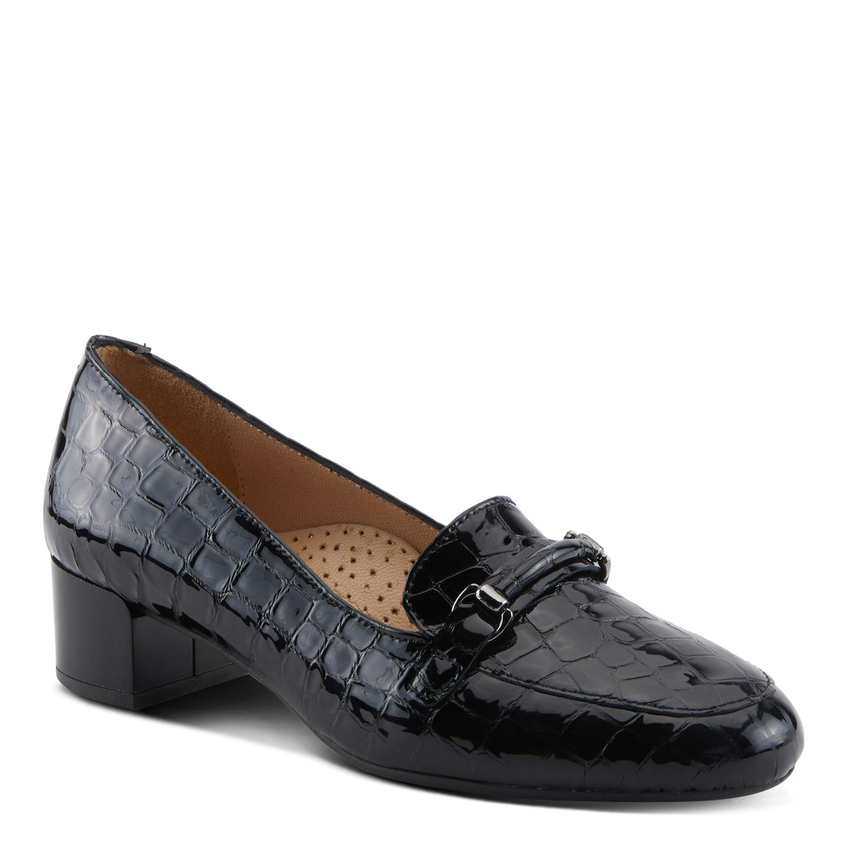 Spring Step SPRING STEP ENDA SHOES shoe in black croco patent with comfortable everyday design