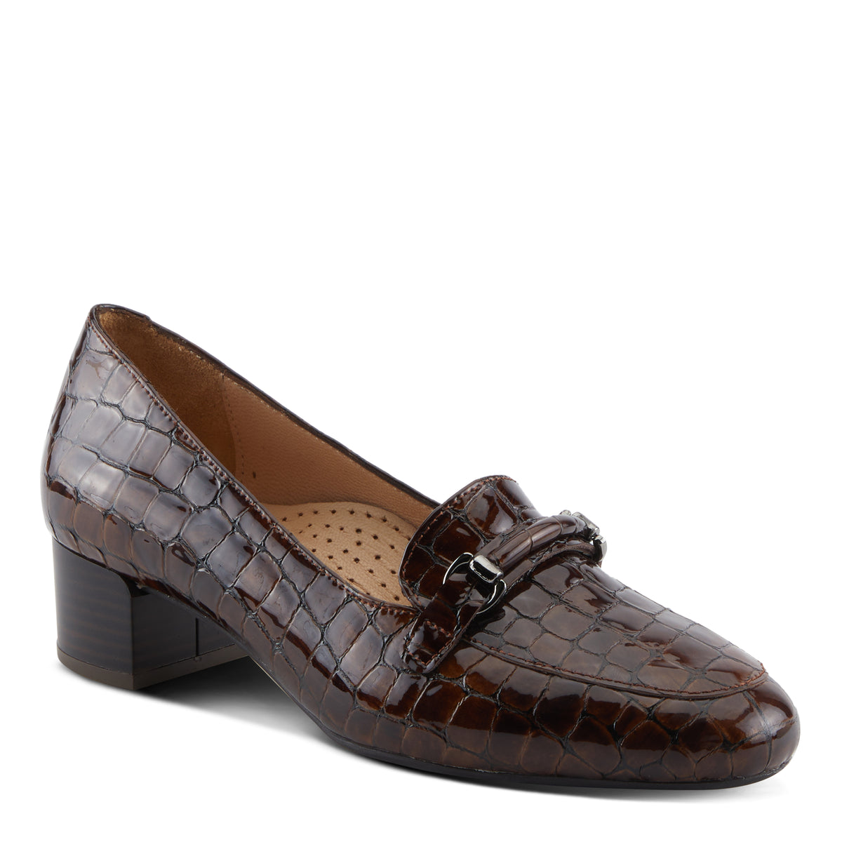 Spring Step SPRING STEP ENDA SHOES shoe in black croco patent with comfortable everyday design